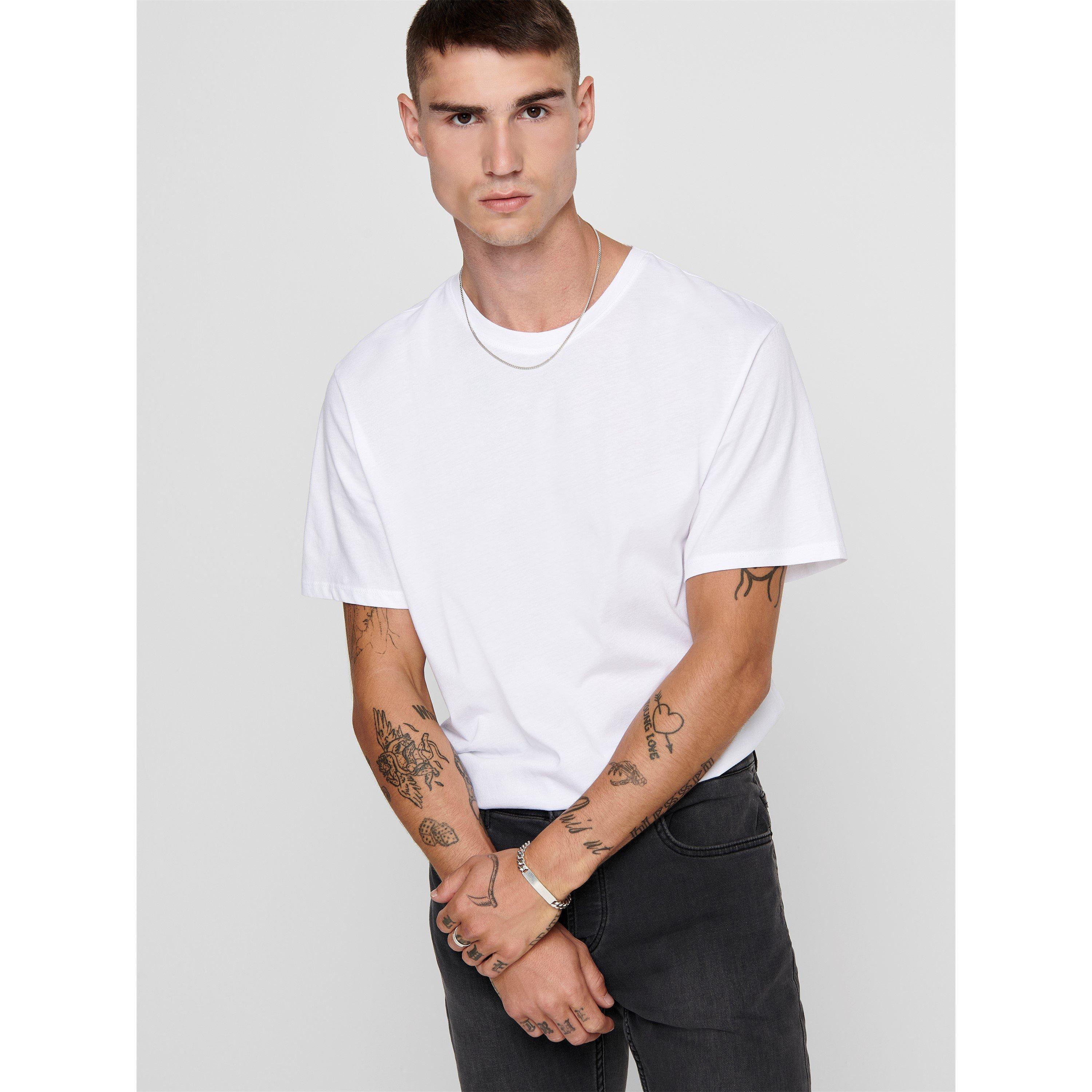 Bijela - Only and Sons - Men's Oversized T-Shirt - 2