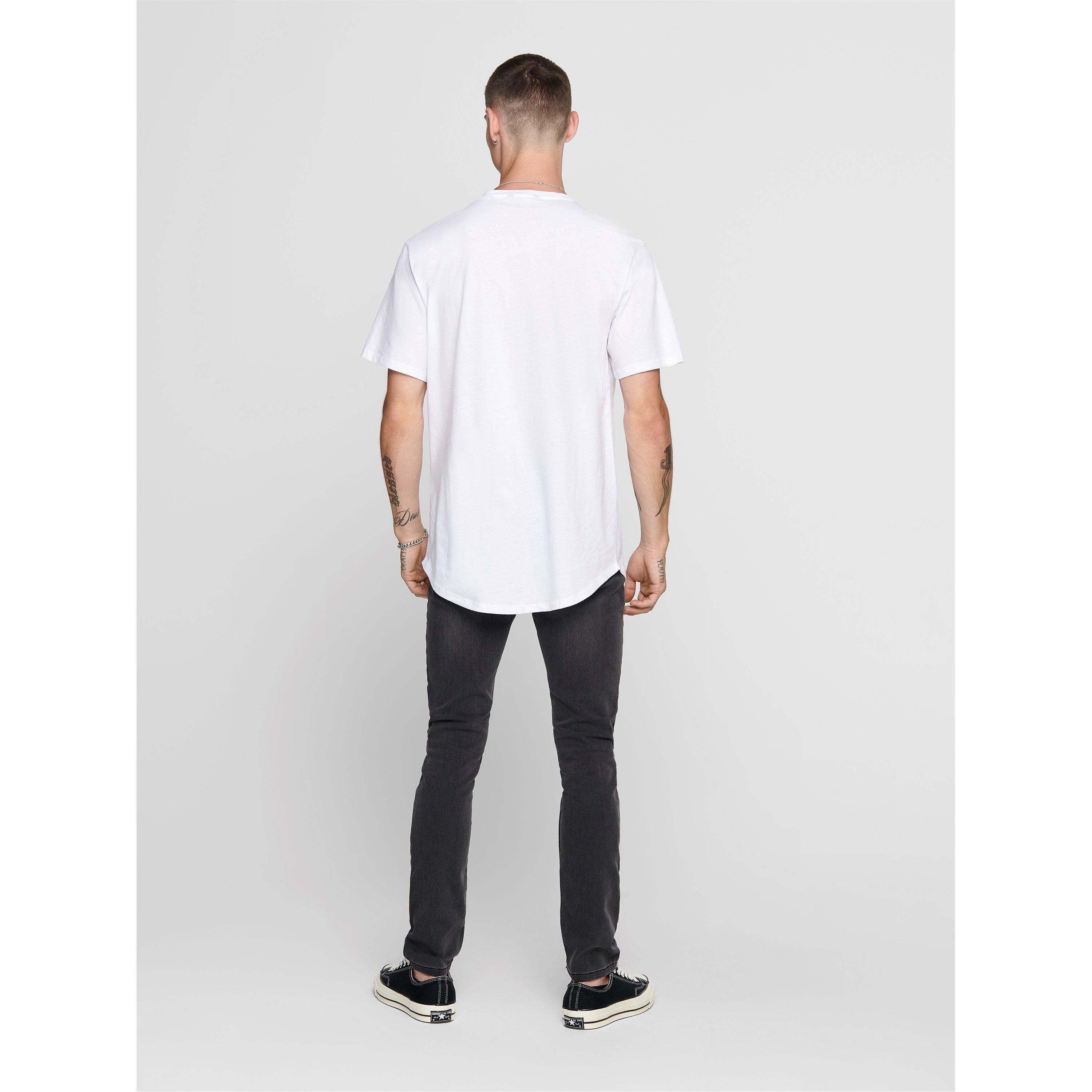 Bijela - Only and Sons - Men's Oversized T-Shirt - 4