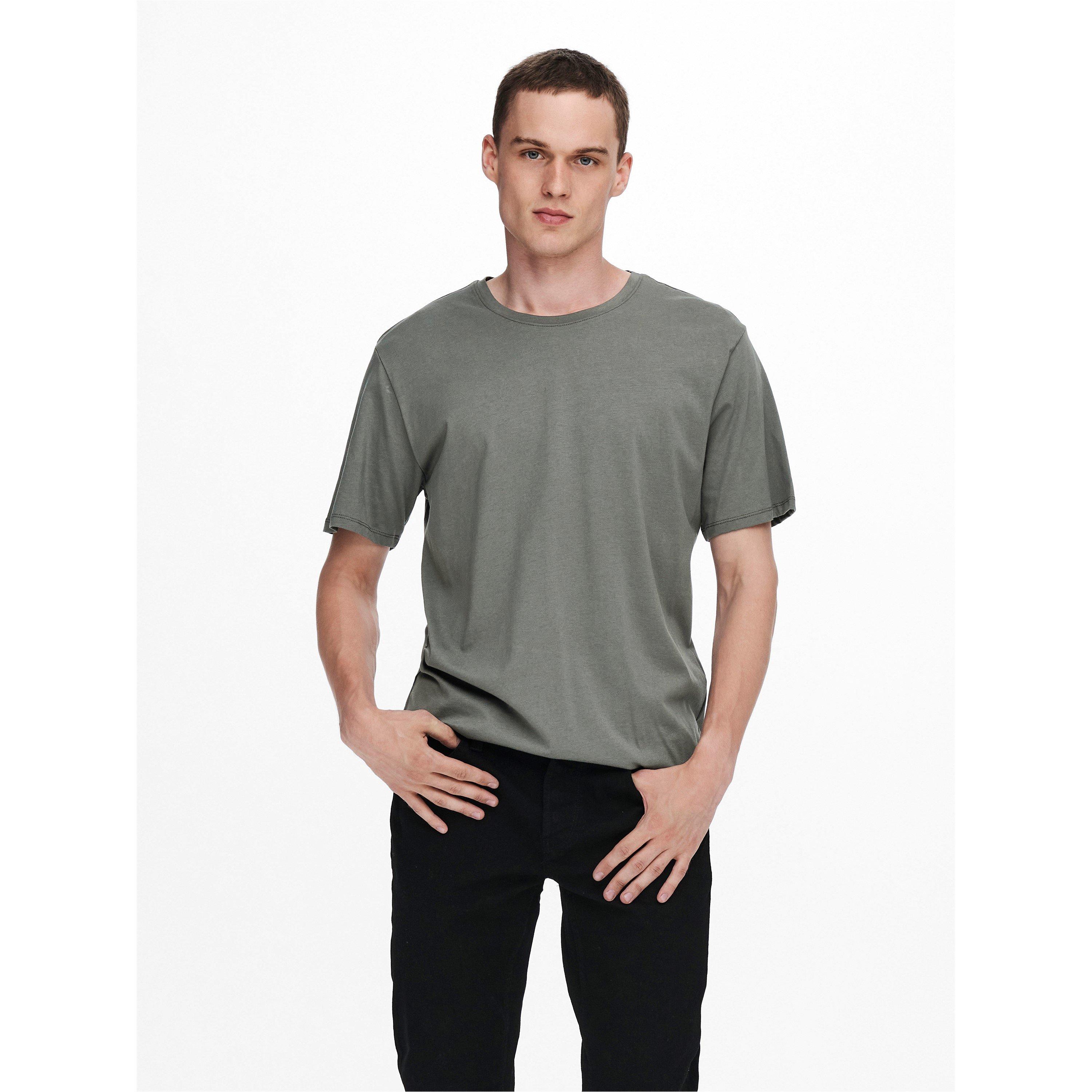 Castor Gray - Only and Sons - Men's Oversized T-Shirt - 2