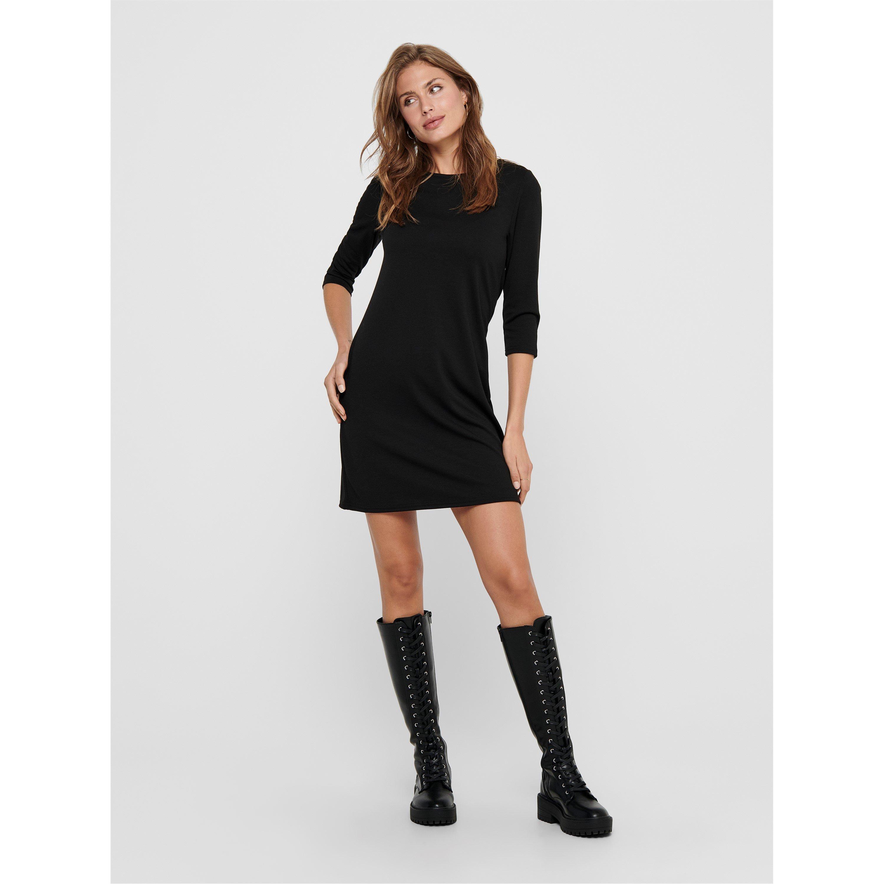 Black - Only - Jersey A Line Dress - 3