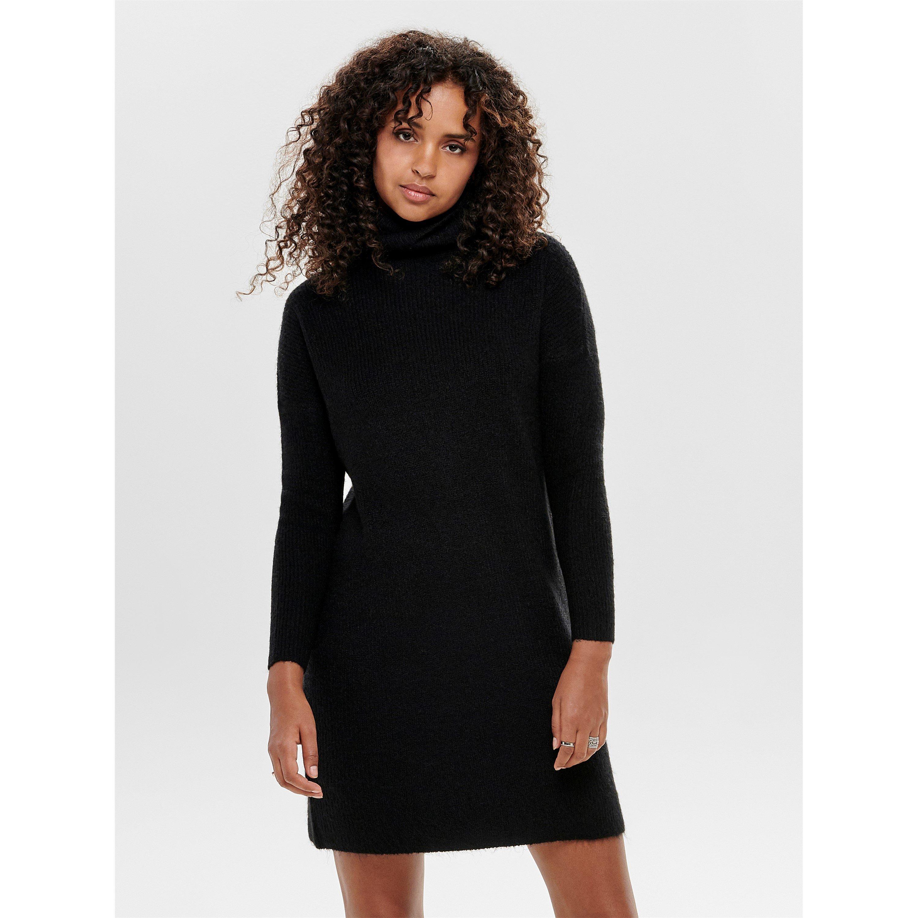 Black - Only - Women's Cowl Neck Jumper Dress - 1