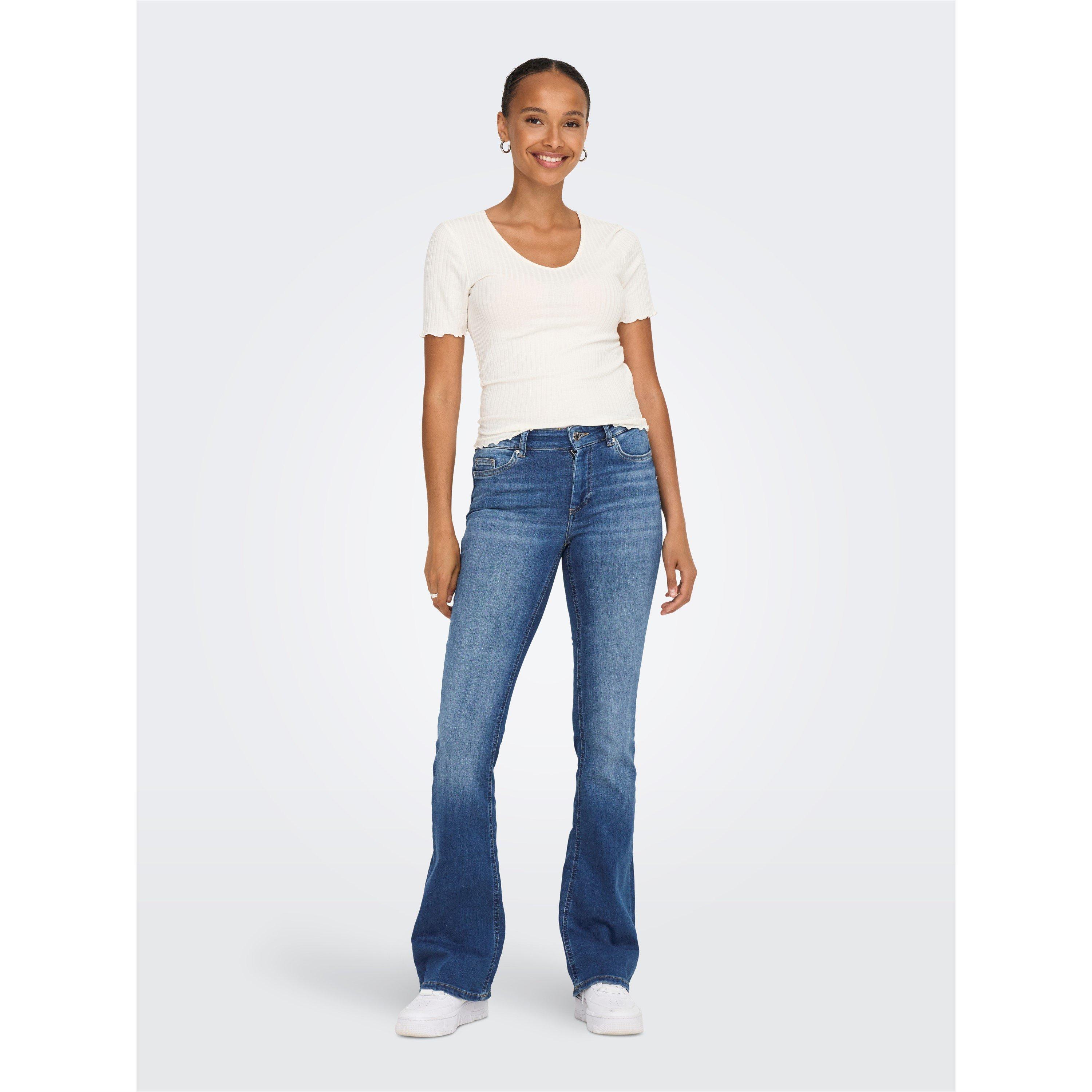 Only Women's Flared Bootcut Jeans - Medium Blue - S L30