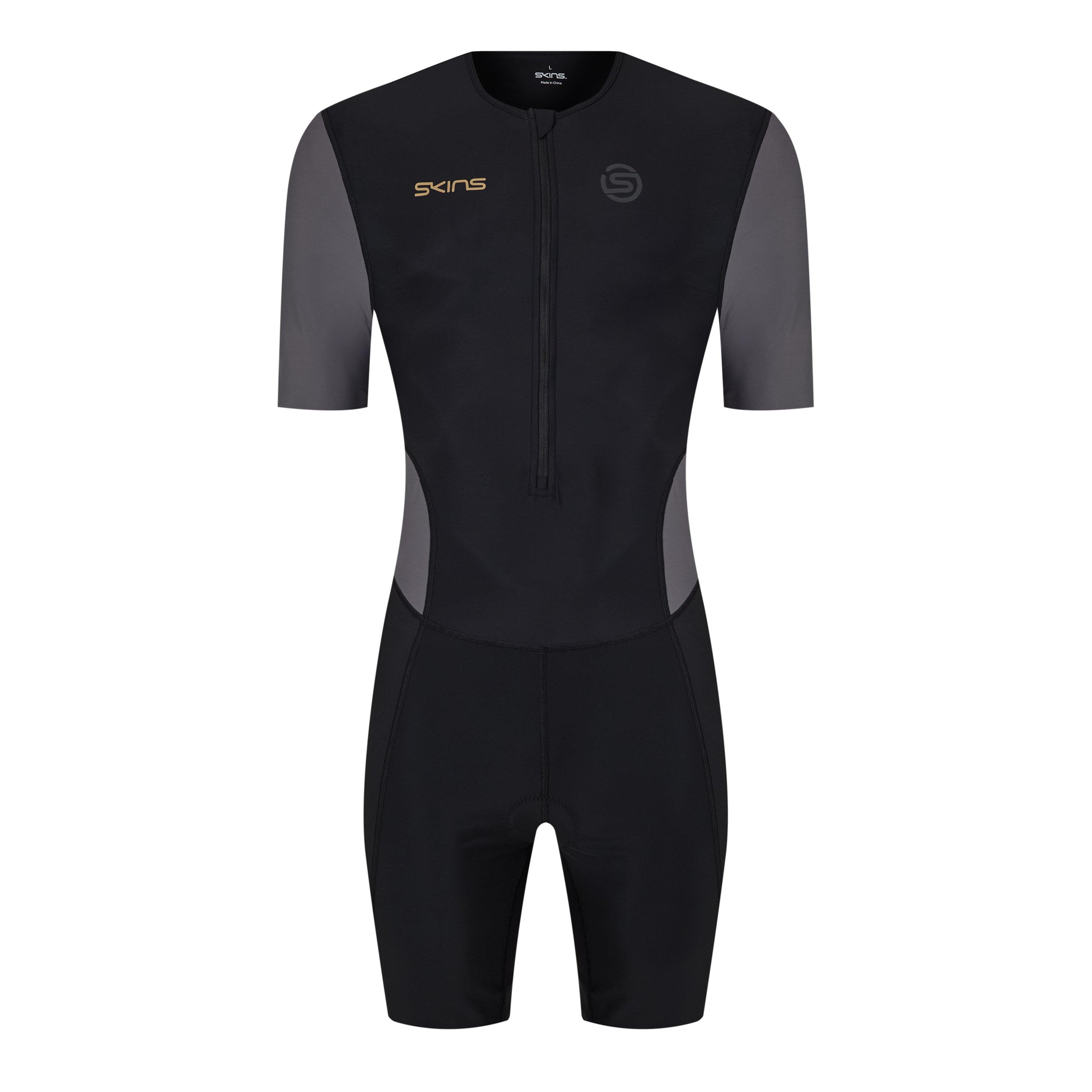 Black - Skins - Men's Brand Fold Triathlon Suit - 1