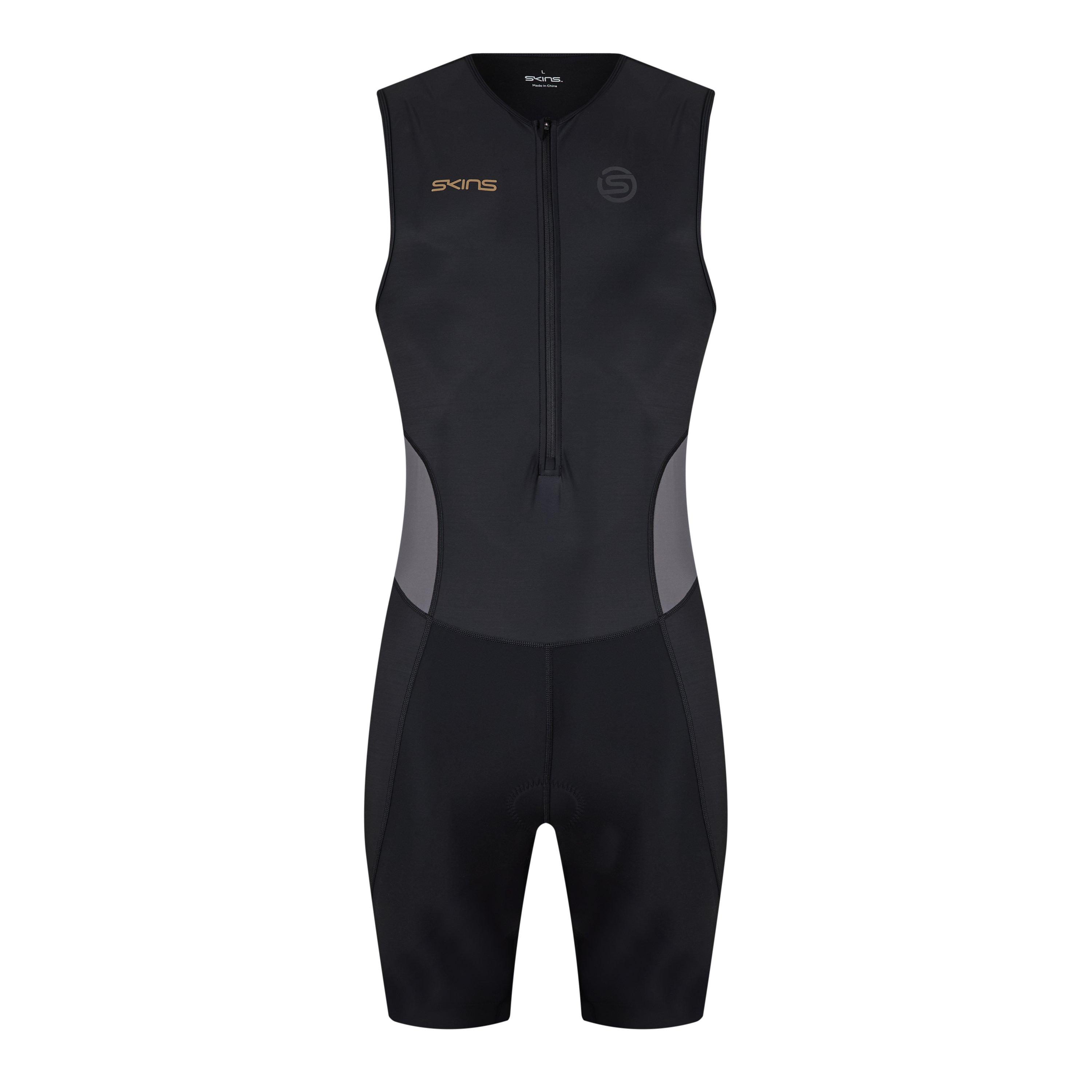 Black - Skins - Men's Brand Fold Triathlon Suit - 1