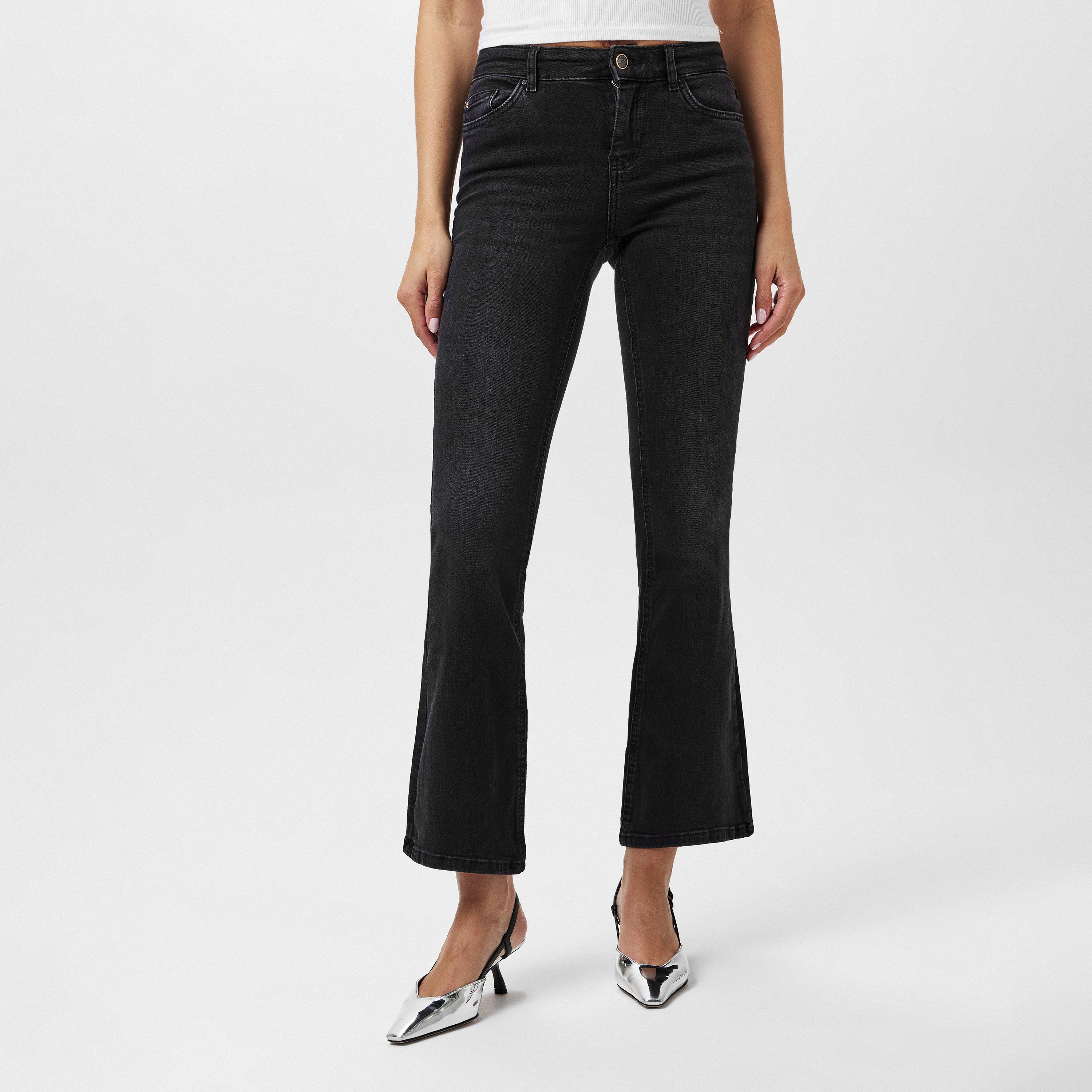 Only Women's Flared Bootcut Jeans - Washed Black - XS L30