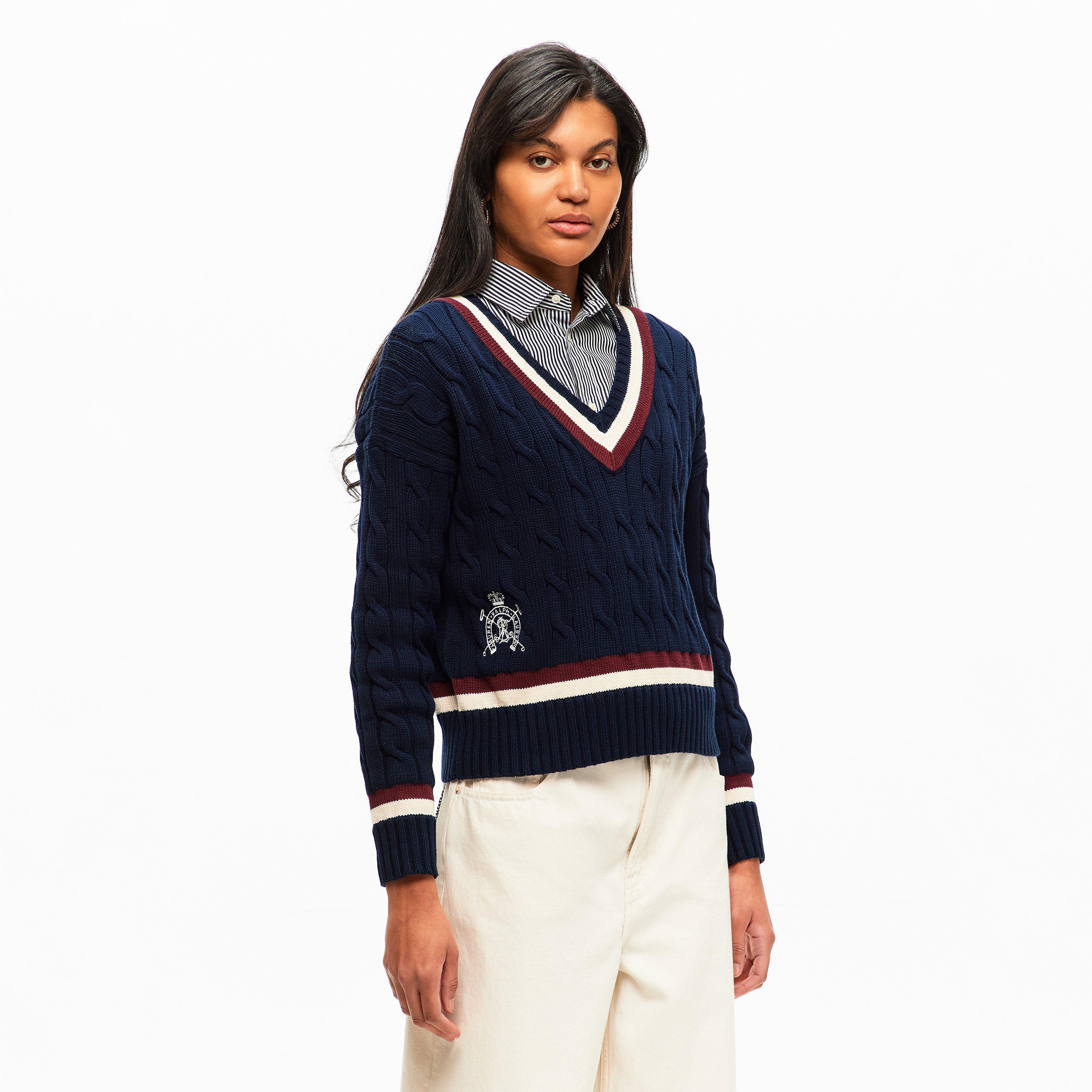 Navy/Crm/Garnet - Lauren by Ralph Lauren - LRL Tedurph Knt Ld61 - 3