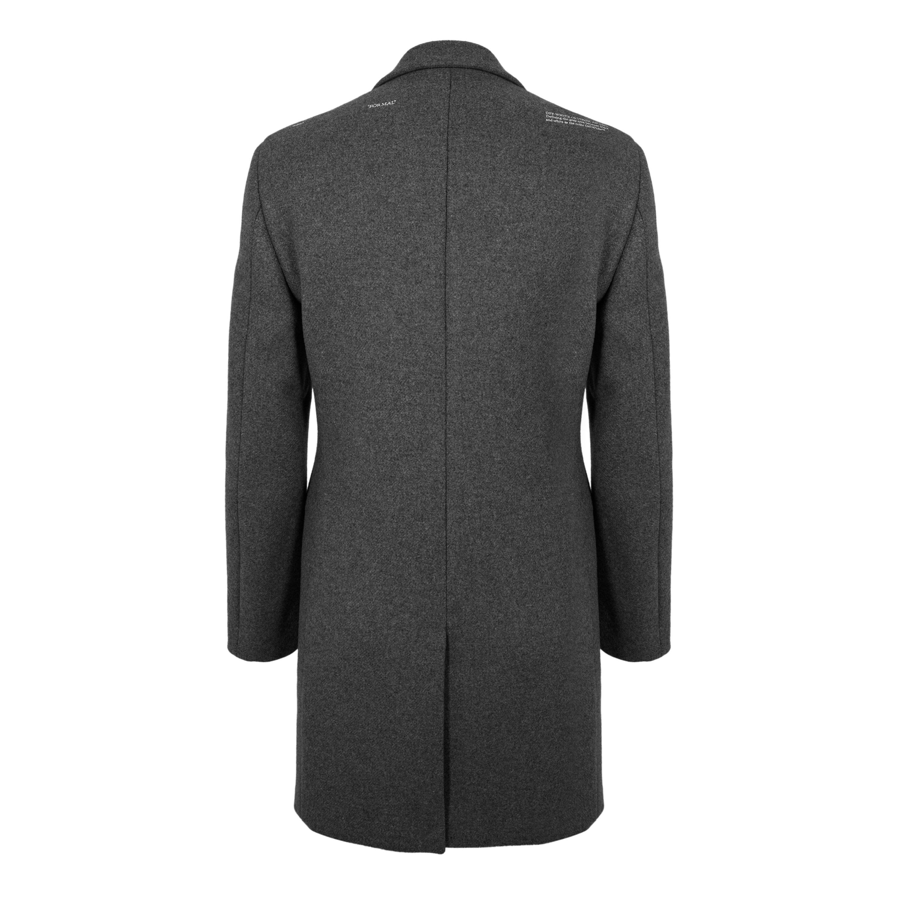 Grey - Off White - Men's Overcoat - 2