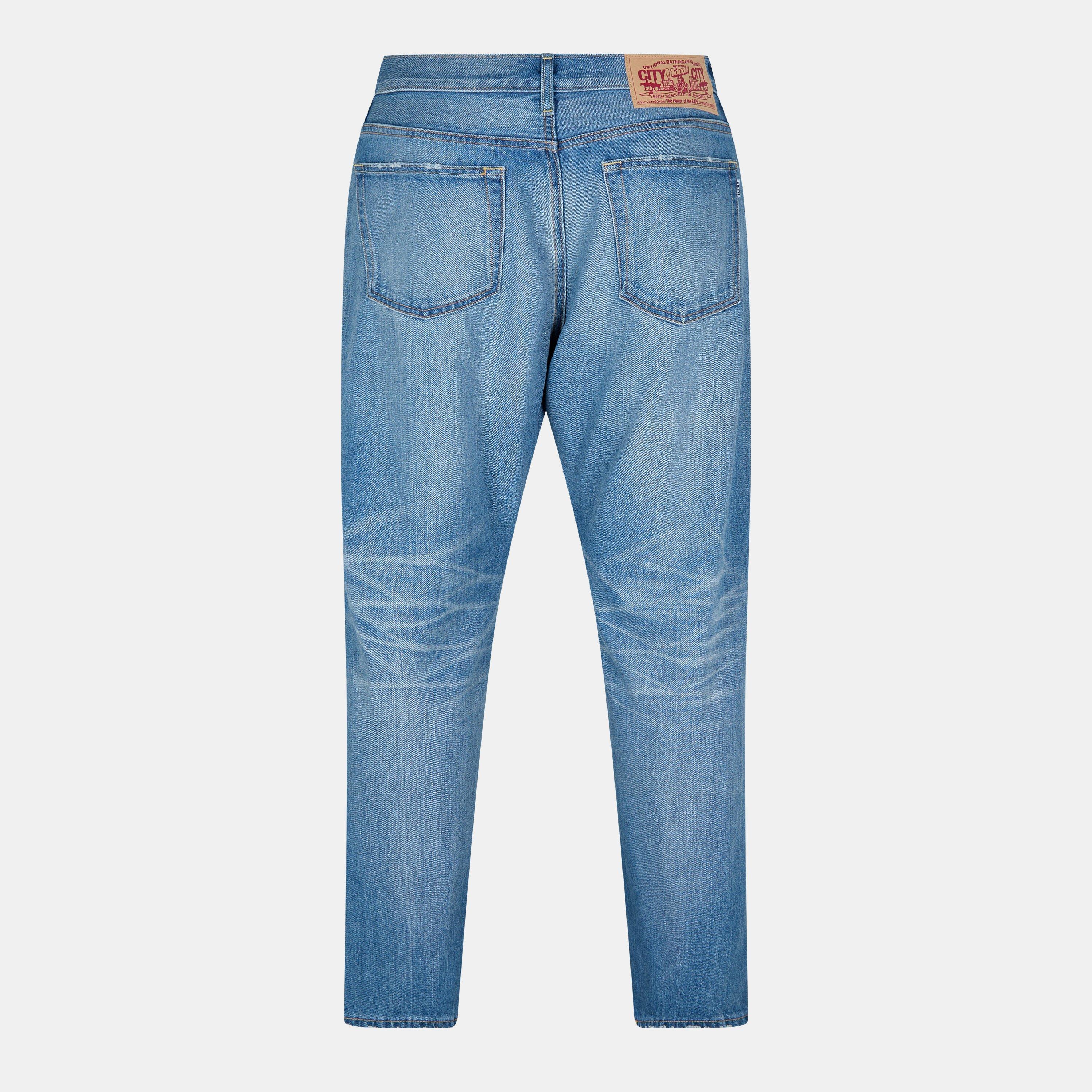 Light Indigo - A Bathing Ape - Men's Bape Wide Leg Jeans - 2