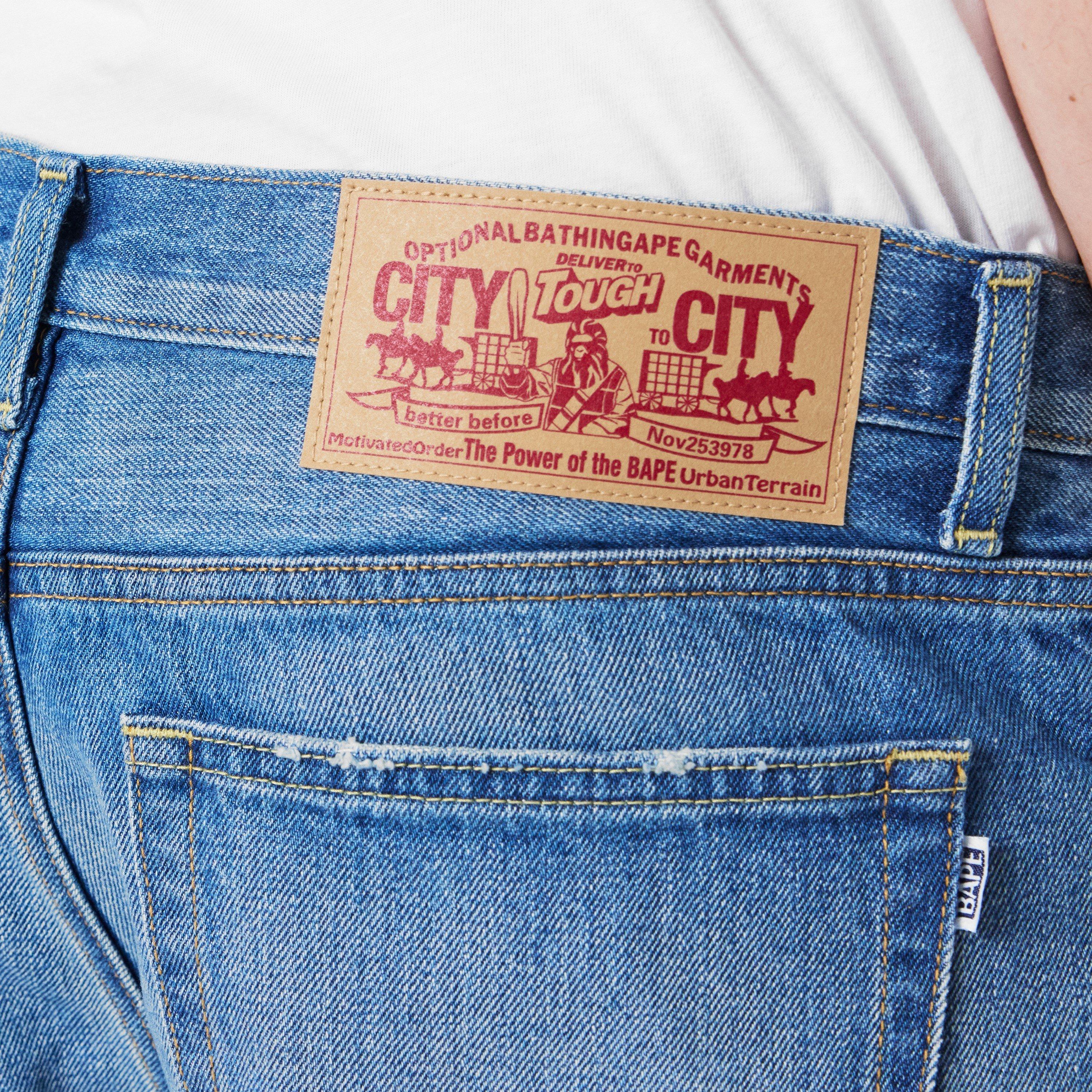 Light Indigo - A Bathing Ape - Men's Bape Wide Leg Jeans - 5