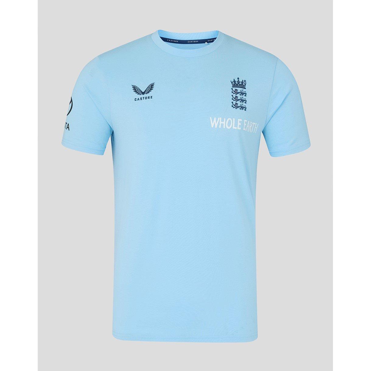 Airy Blue - Castore - Mens 26/27 England Cricket Crew Neck T-Shirt - 1