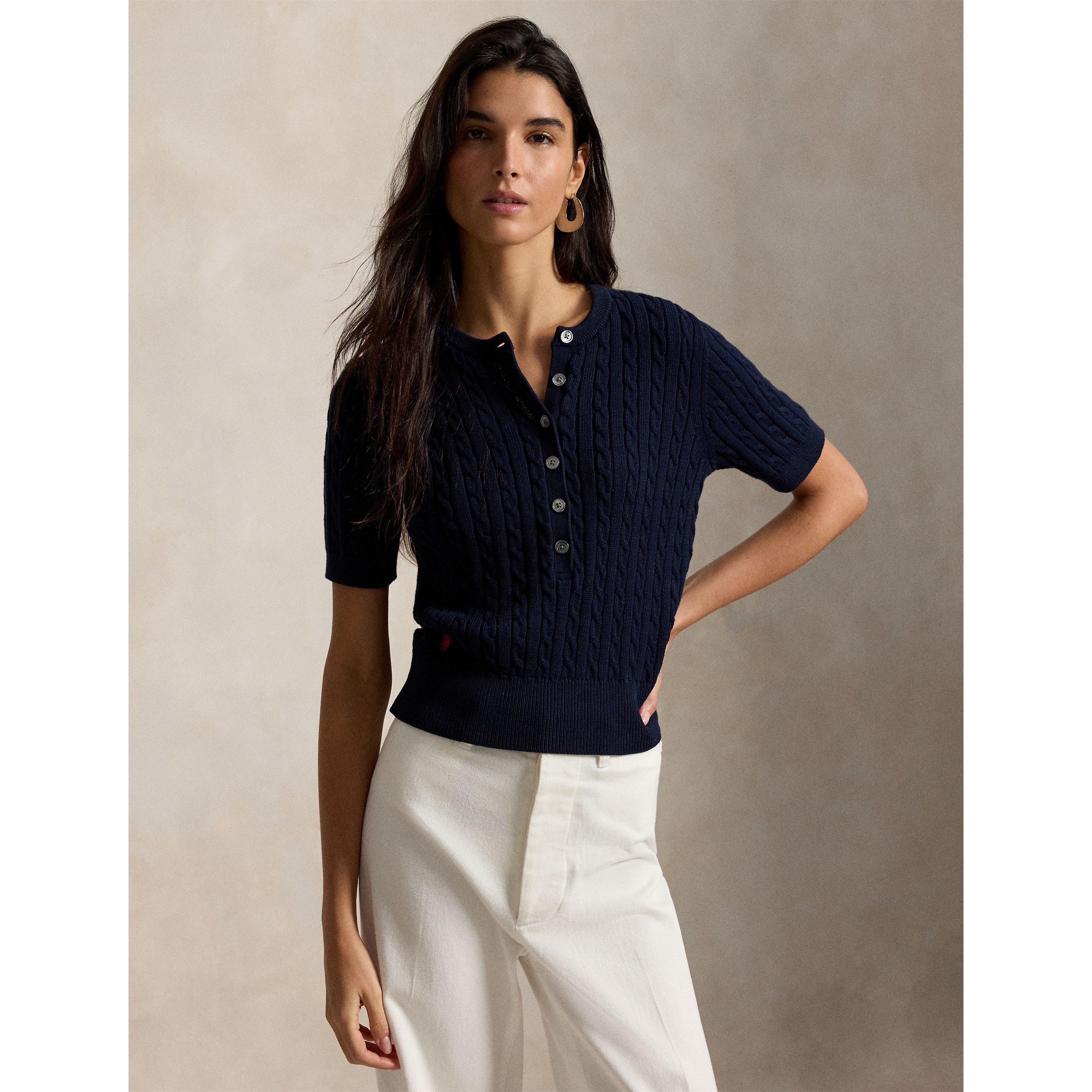 Hunter Navy - Polo Ralph Lauren - Women's Sweater Henley Knitted Top - 2