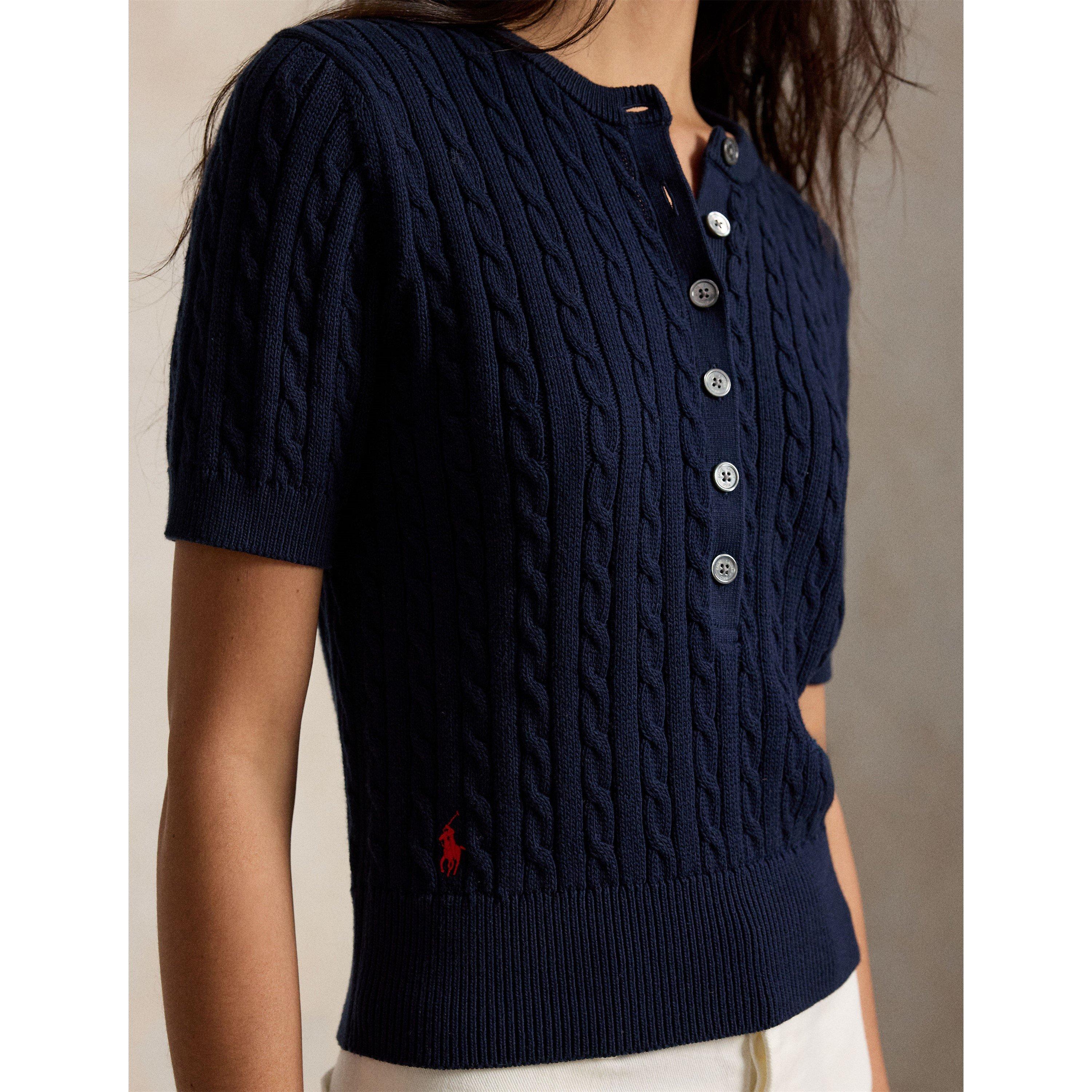 Hunter Navy - Polo Ralph Lauren - Women's Sweater Henley Knitted Top - 4