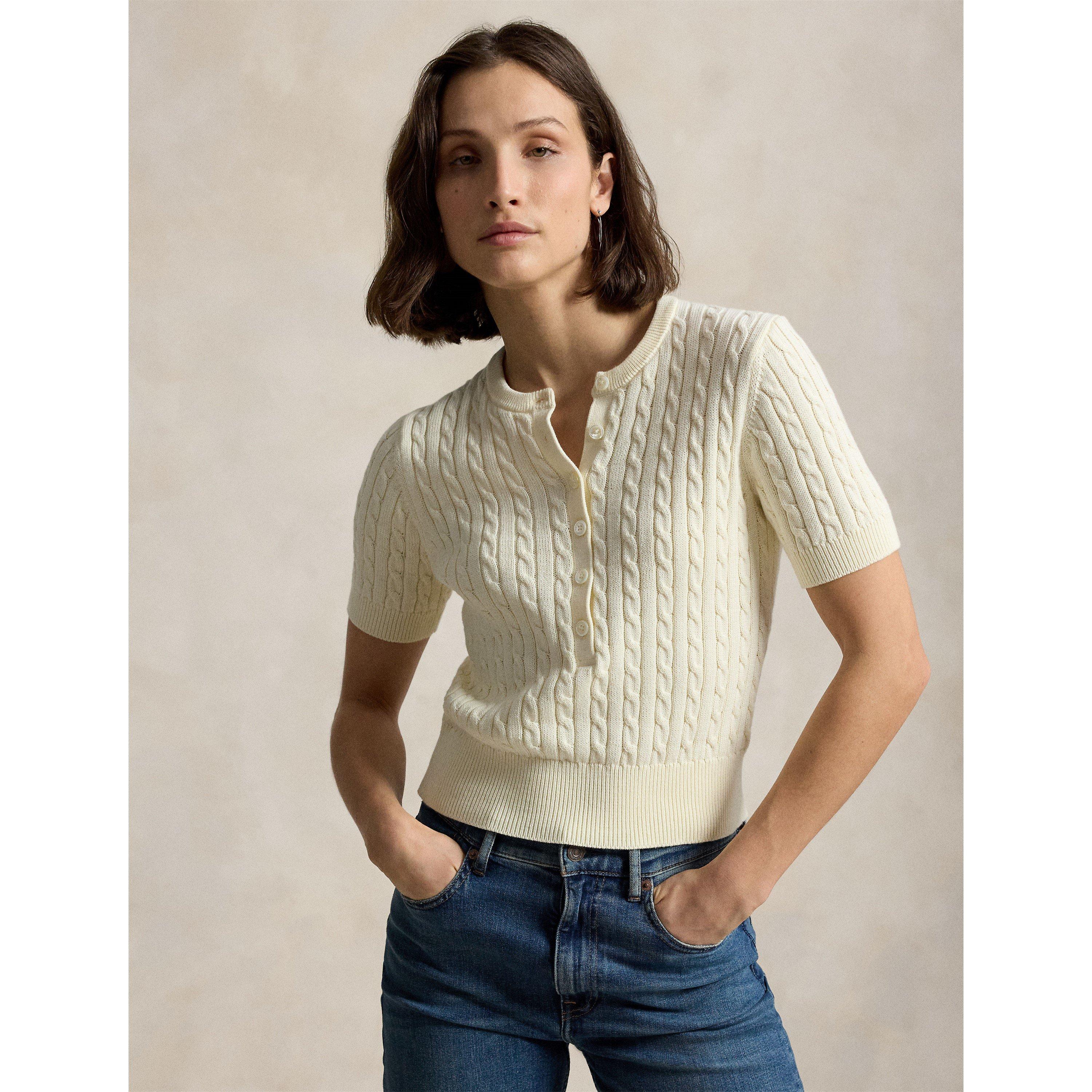 Clubhouse Cream - Polo Ralph Lauren - Women's Sweater Henley Knitted Top - 2