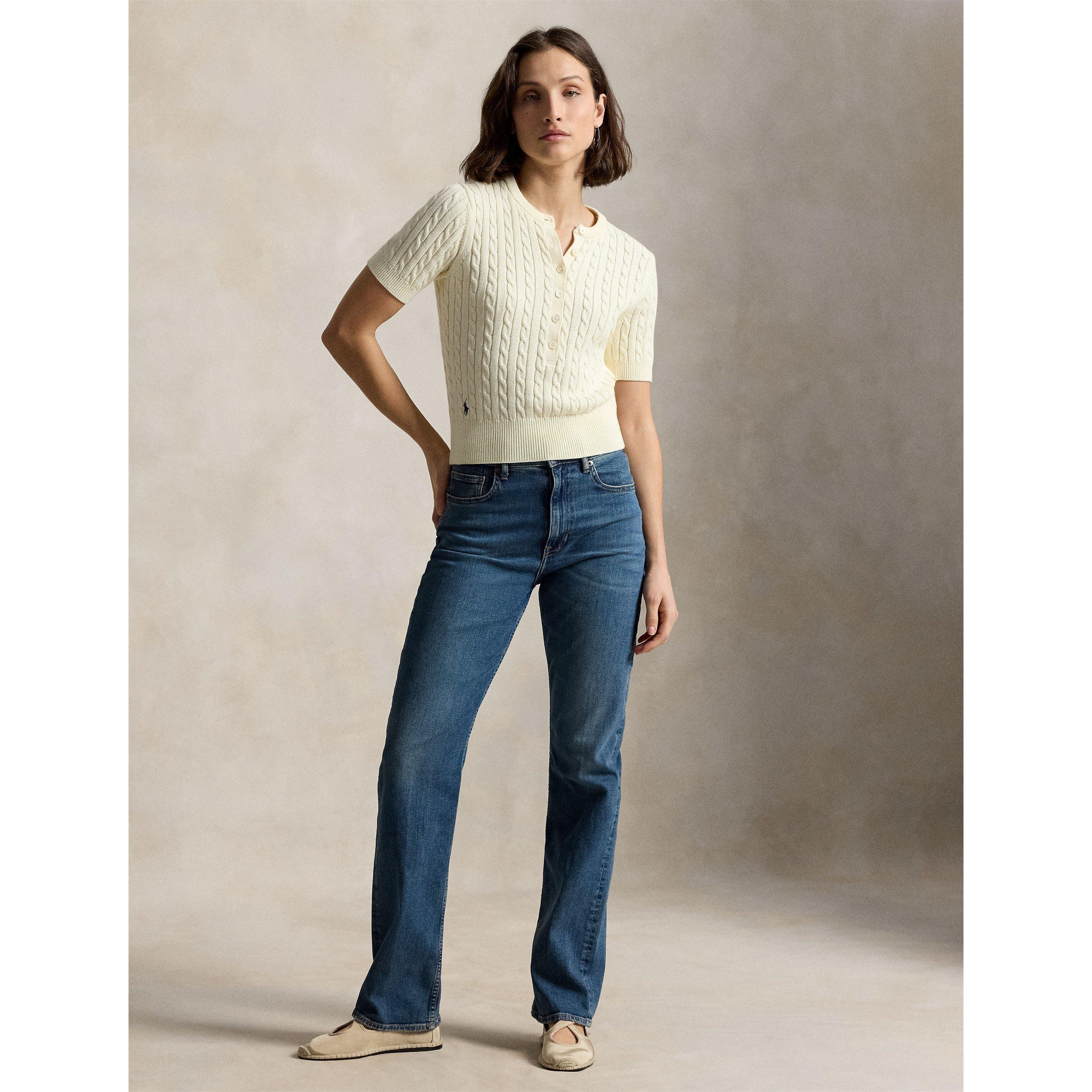 Clubhouse Cream - Polo Ralph Lauren - Women's Sweater Henley Knitted Top - 5