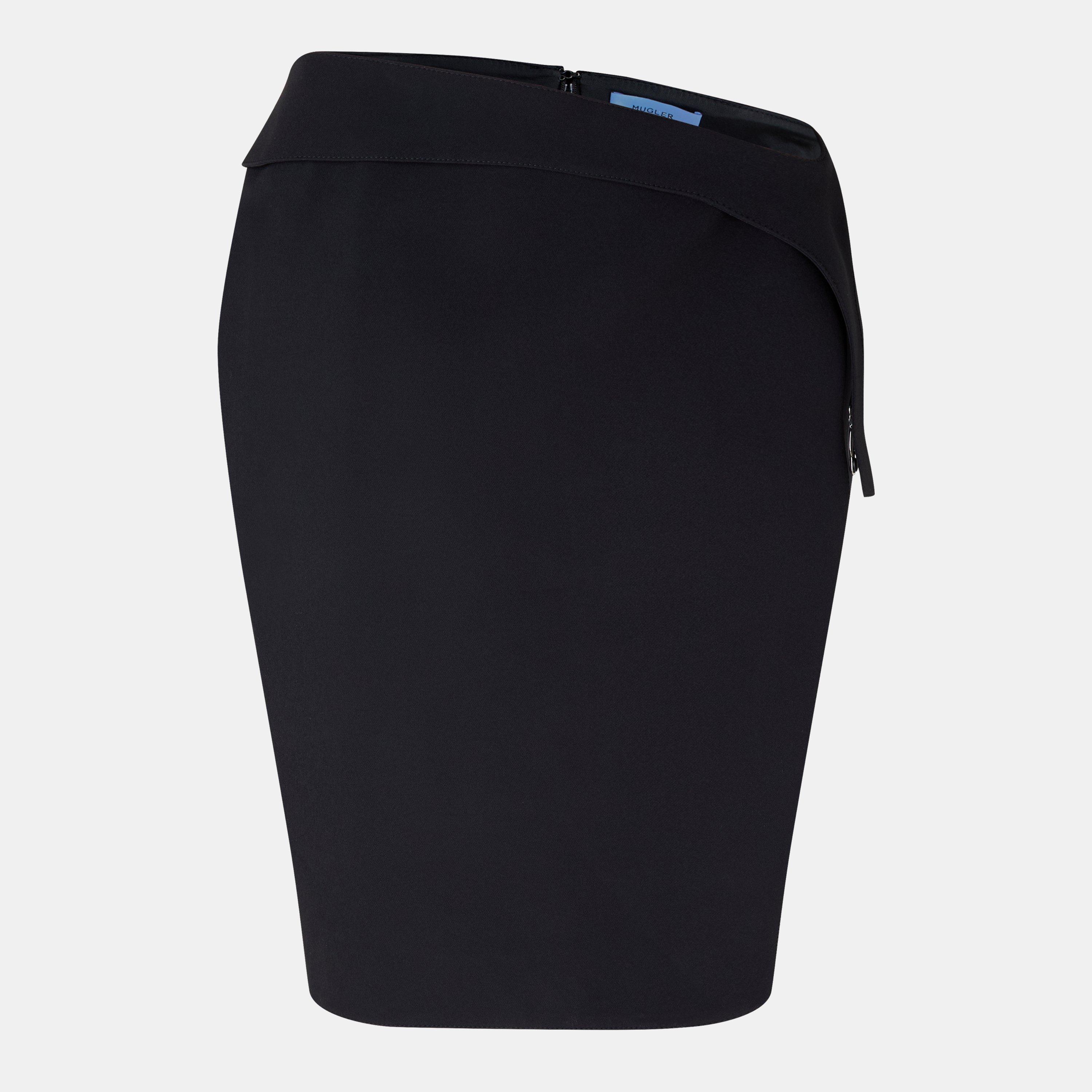 Black - Mugler - Women's Slit Midi Skirt - 1