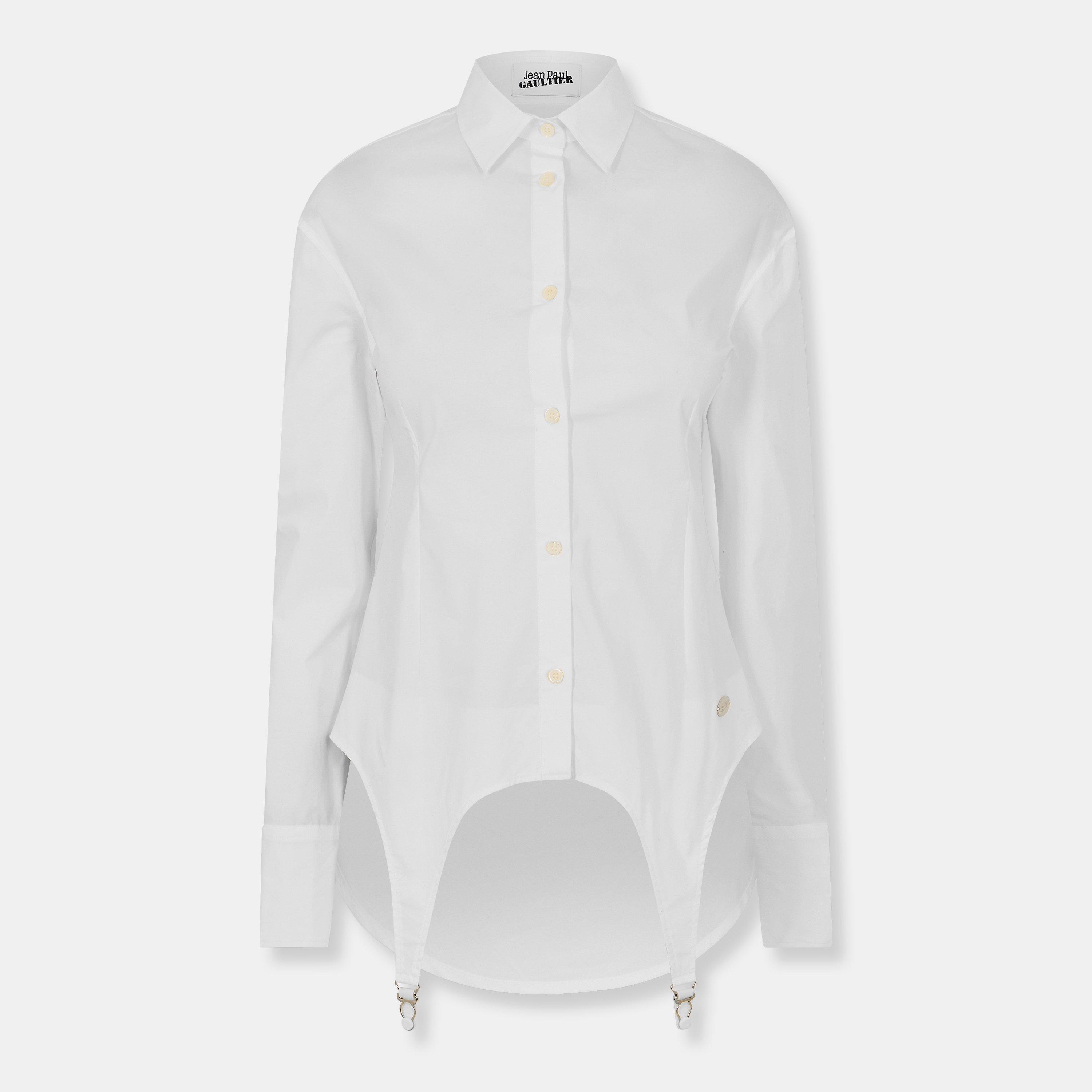 White - Jean Paul Gaultier - Women's JPG Porte Long-Sleeve Dress Shirt - 1