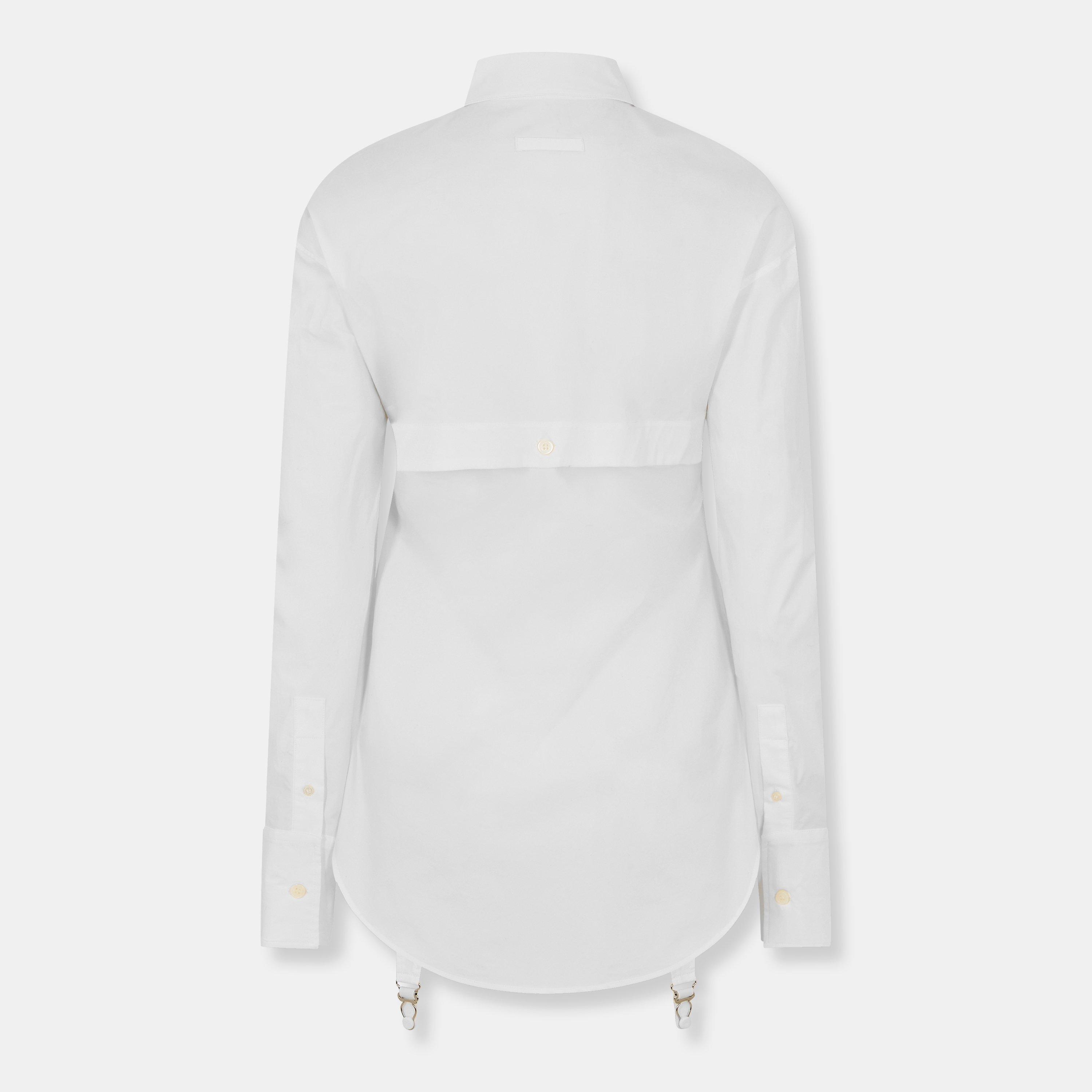 White - Jean Paul Gaultier - Women's JPG Porte Long-Sleeve Dress Shirt - 2