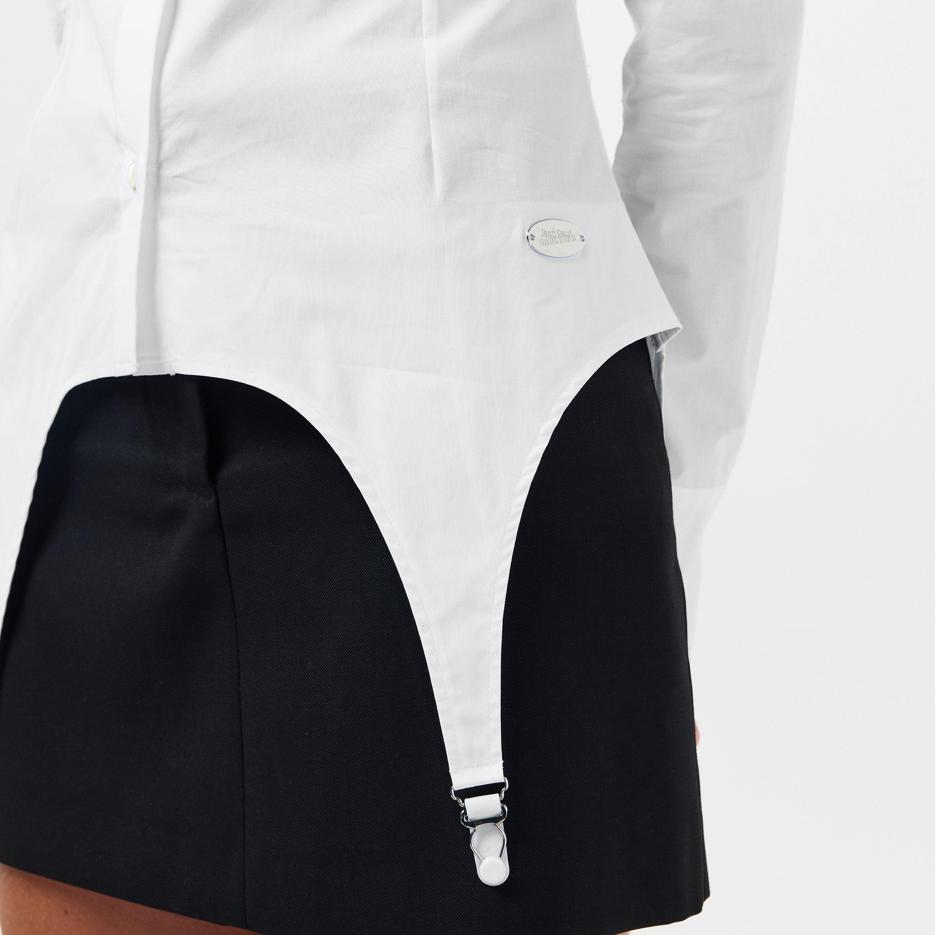 White - Jean Paul Gaultier - Women's JPG Porte Long-Sleeve Dress Shirt - 5