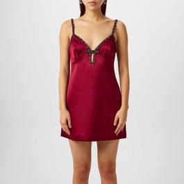 Self Portrait Strappy Satin Mini Dress