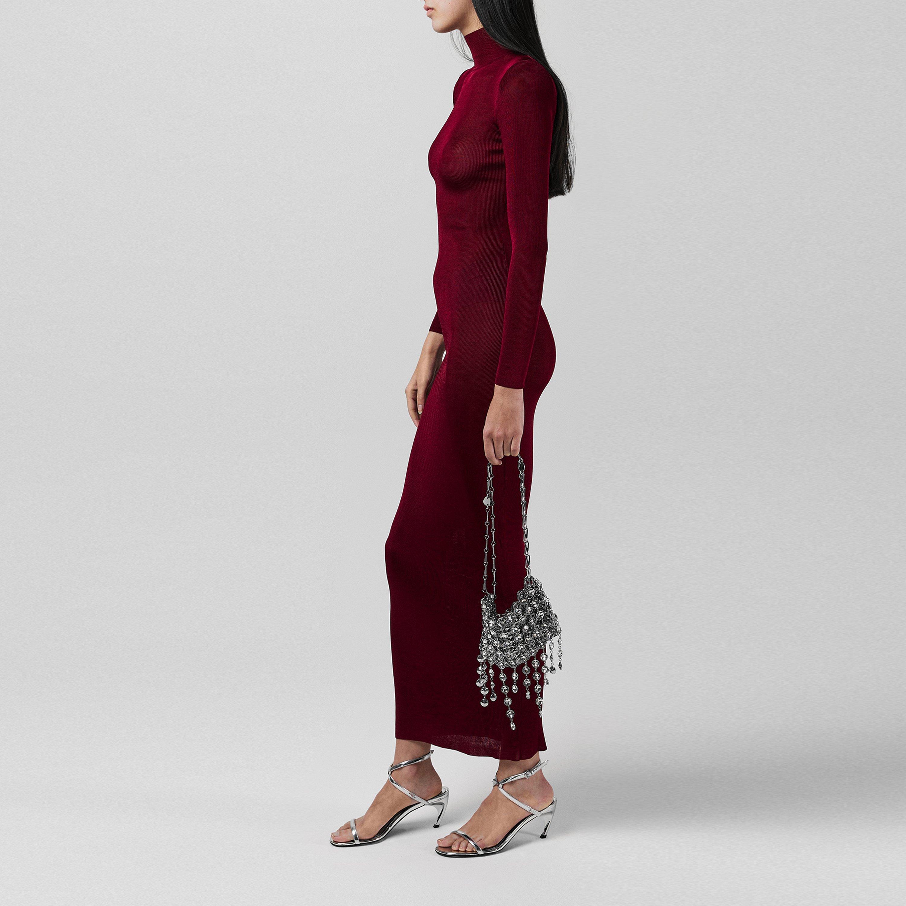 Burgundy - Self Portrait - Knit Maxi Dress - 2
