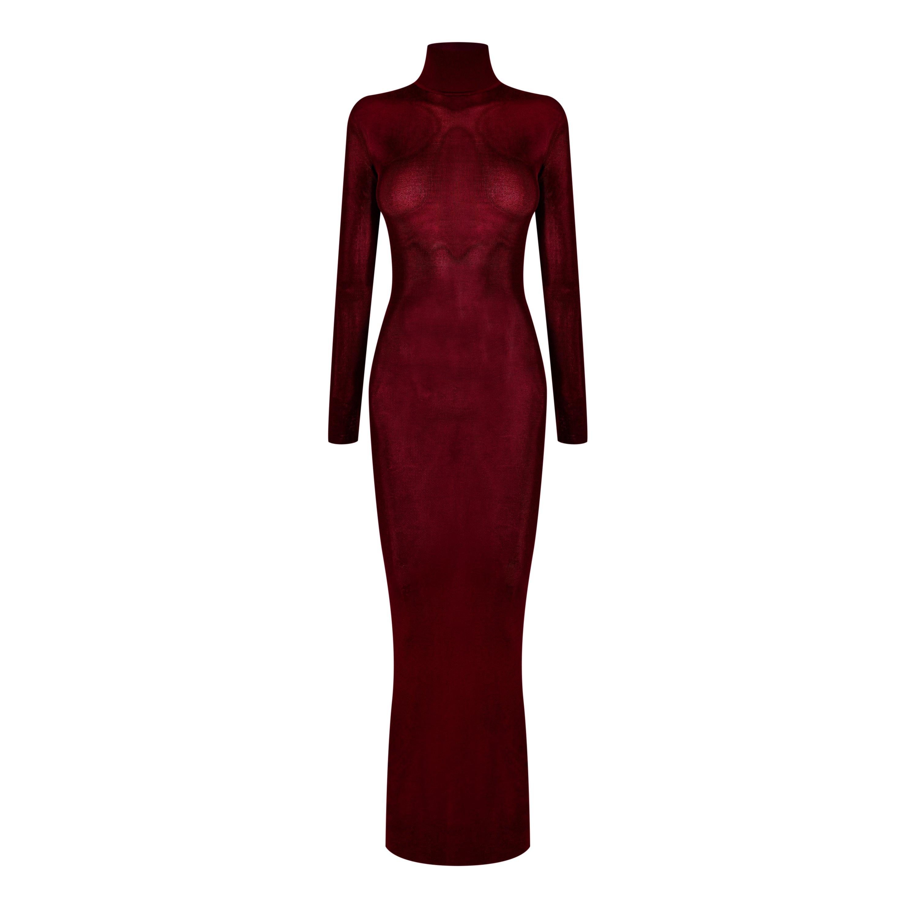 Burgundy - Self Portrait - Knit Maxi Dress - 5