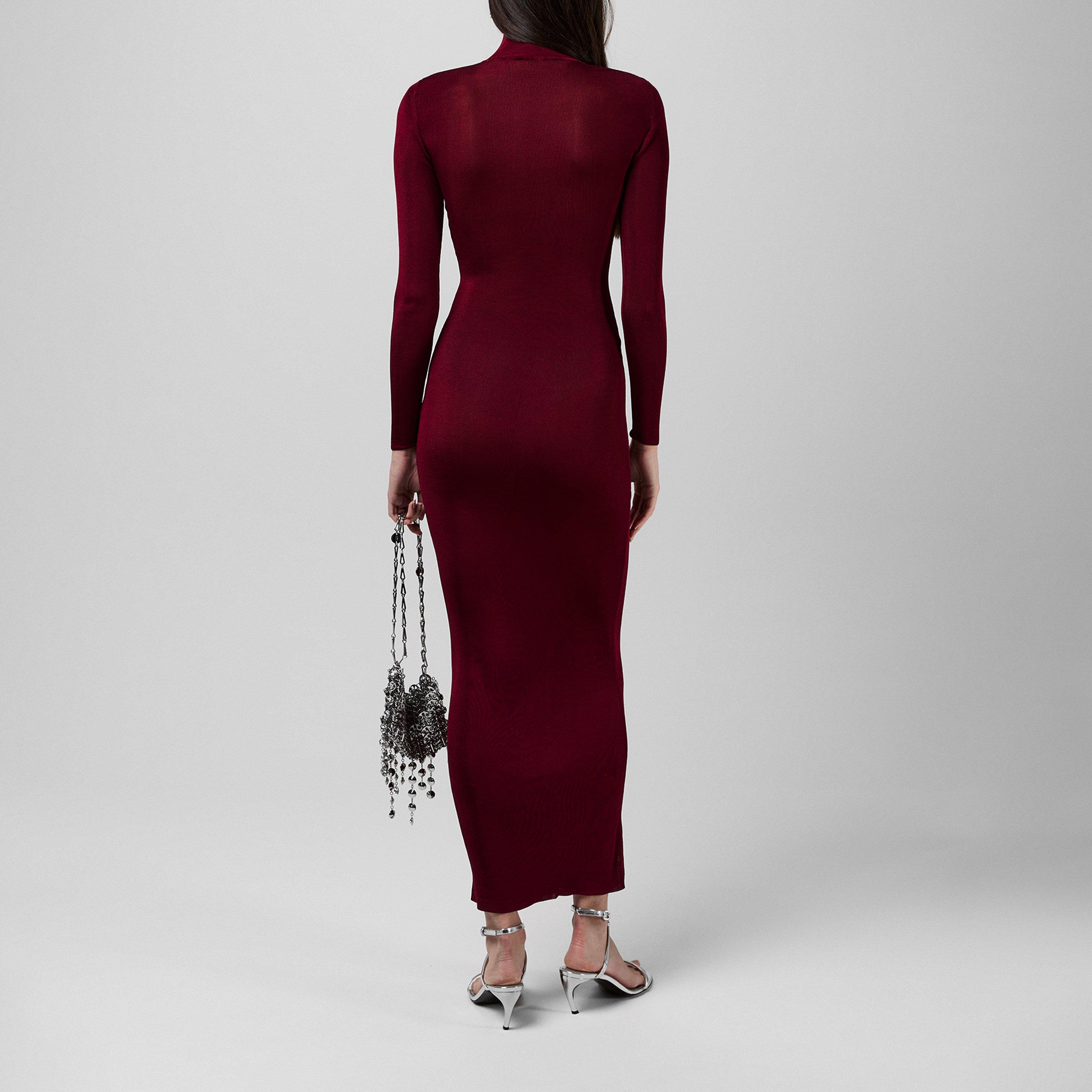 Burgundy - Self Portrait - Knit Maxi Dress - 3