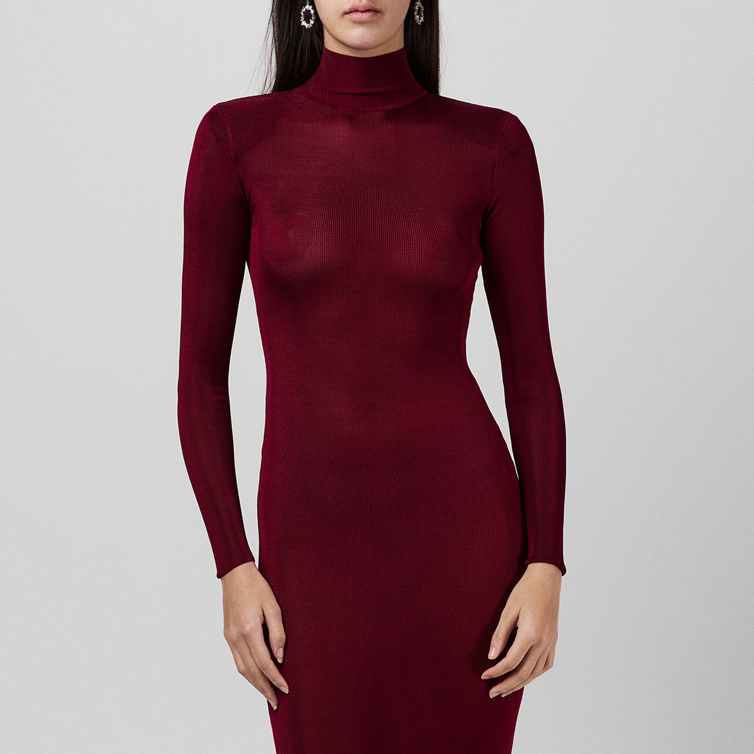 Burgundy - Self Portrait - Knit Maxi Dress - 4