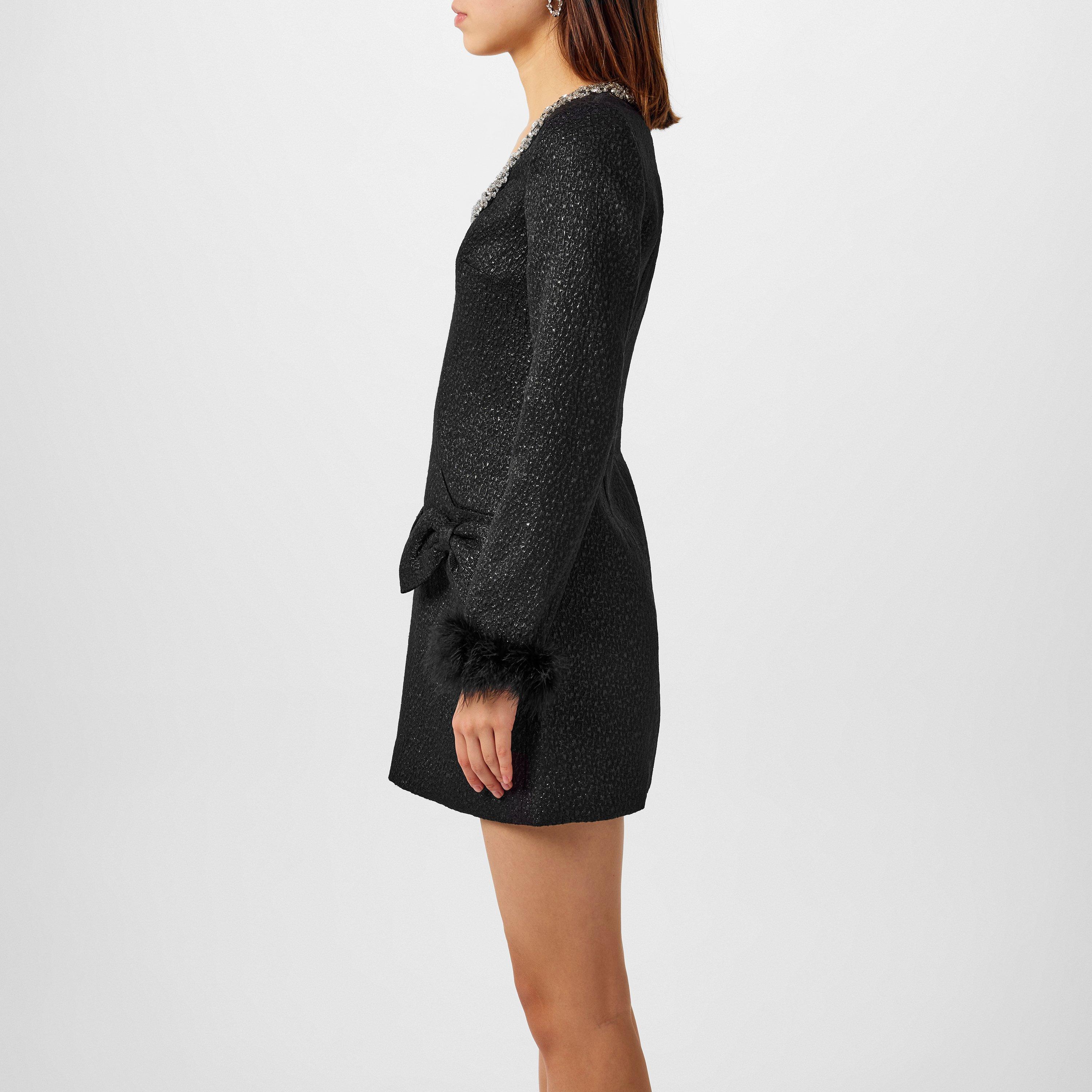 Black - Self Portrait - Metallic Mini Dress - 2