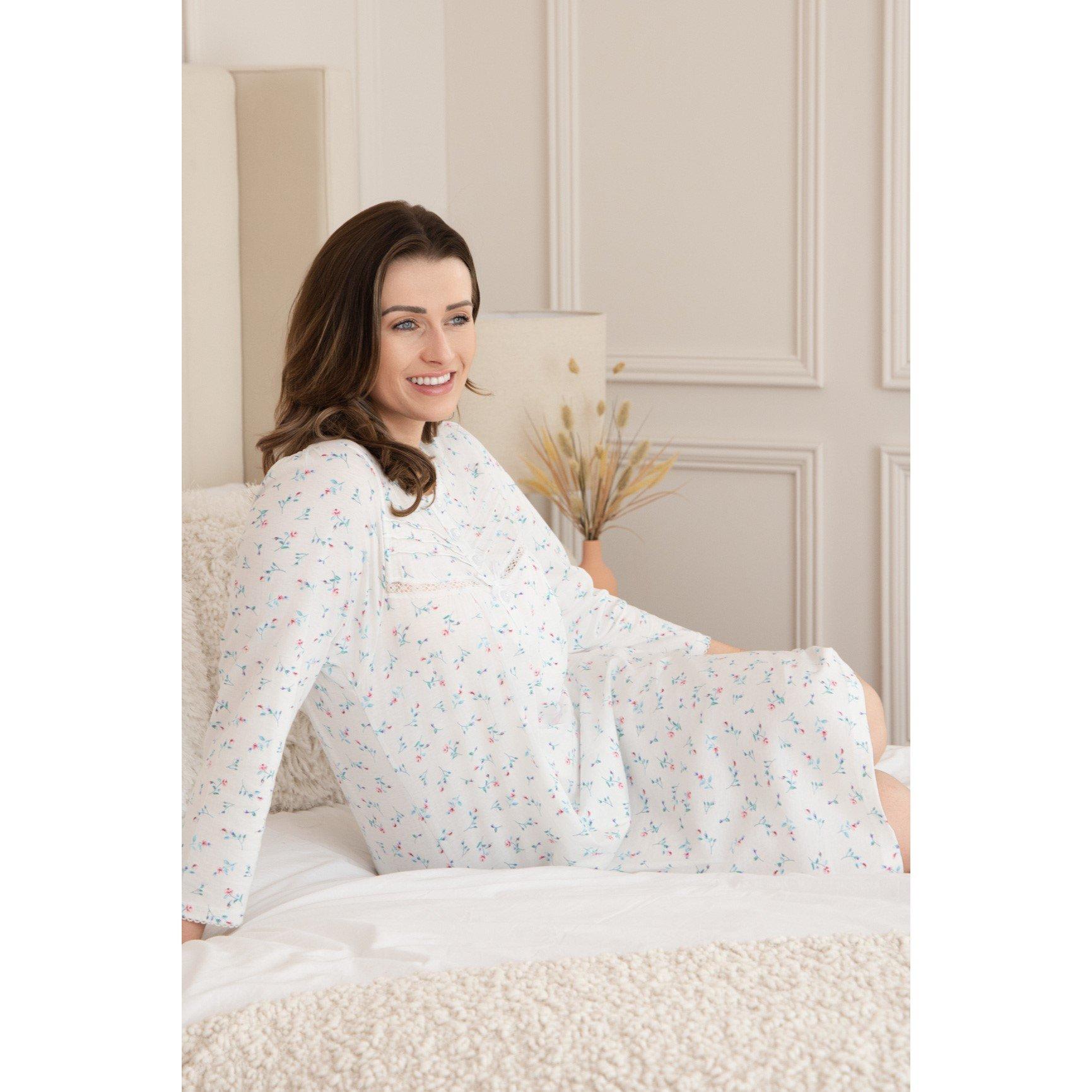 Nude - Camille - Womens Classic 100% Organic Jersey Cotton Long Sleeve Nightdress - 3