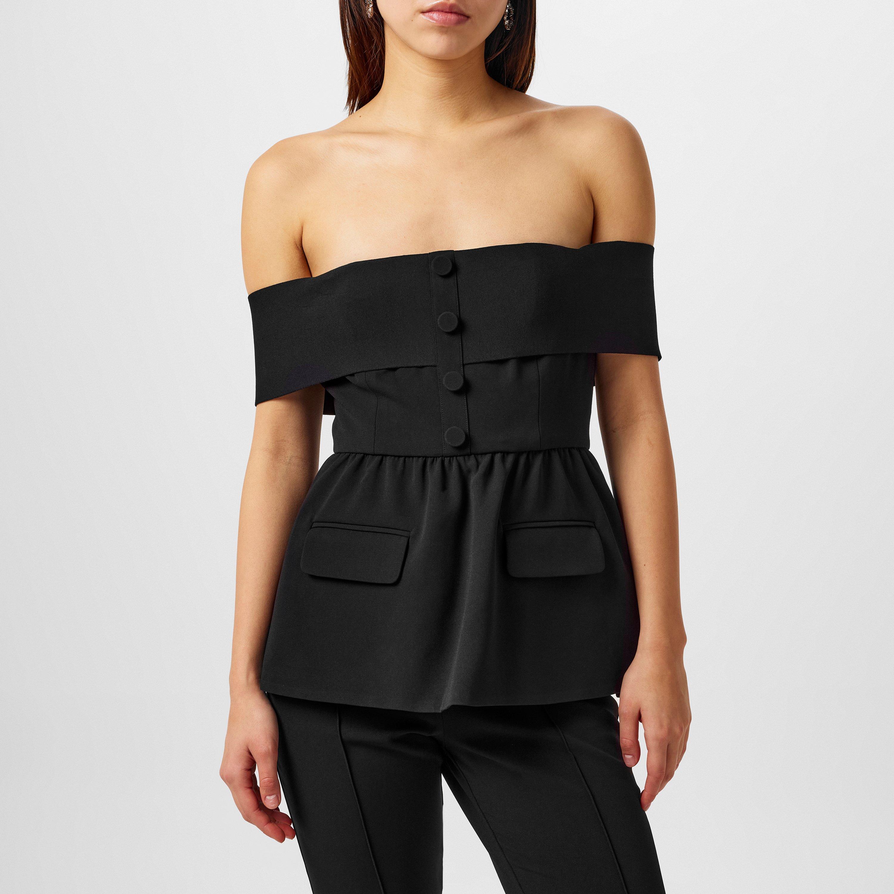 Black - Self Portrait - Off Sholder Jumpsuit - 4