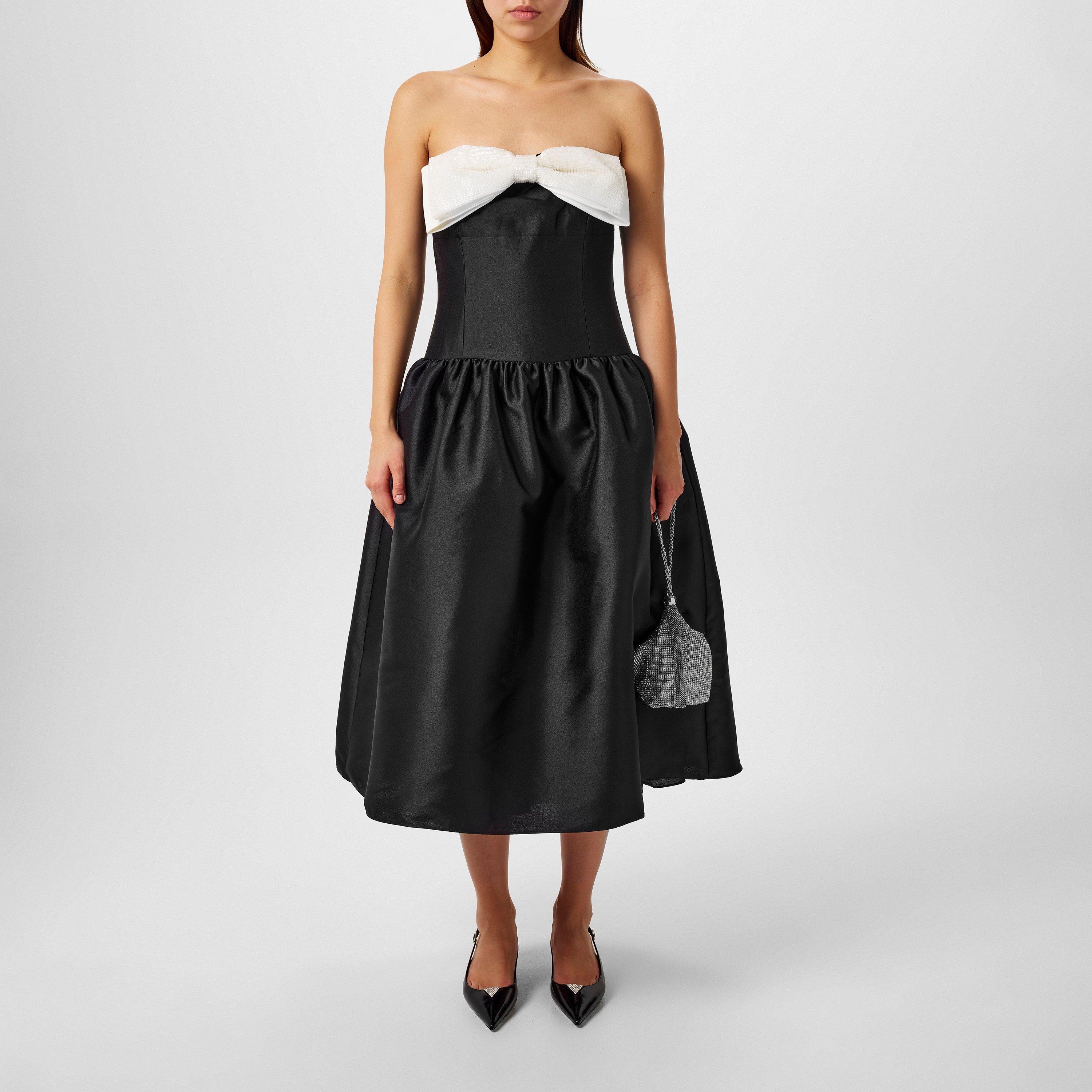 Black - Self Portrait - Bow Midi Dress - 1
