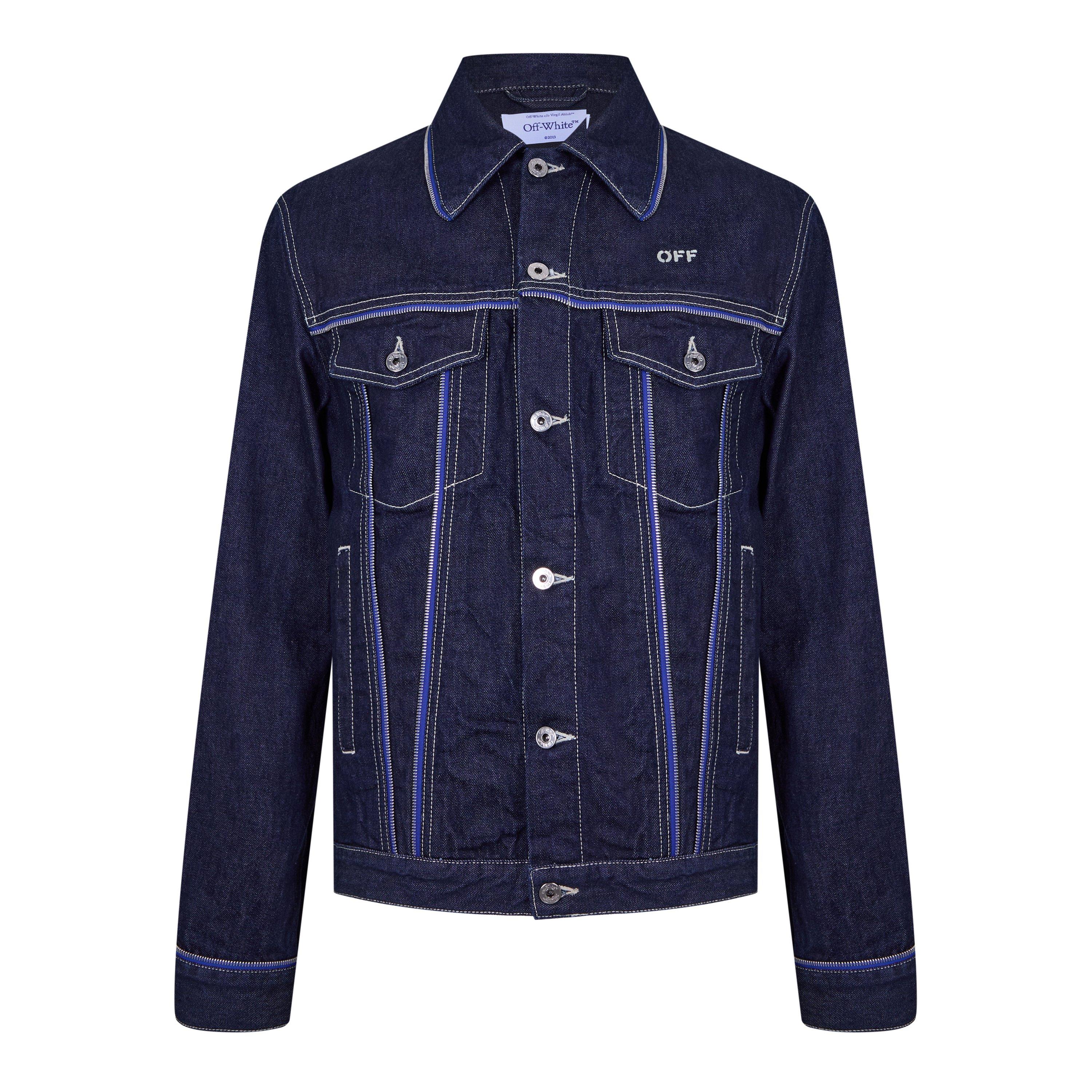 s*様 Off-White FW21 Denim Jacket Off-White Arrow Twist Denim Jacket 'Cobalt Blue/White