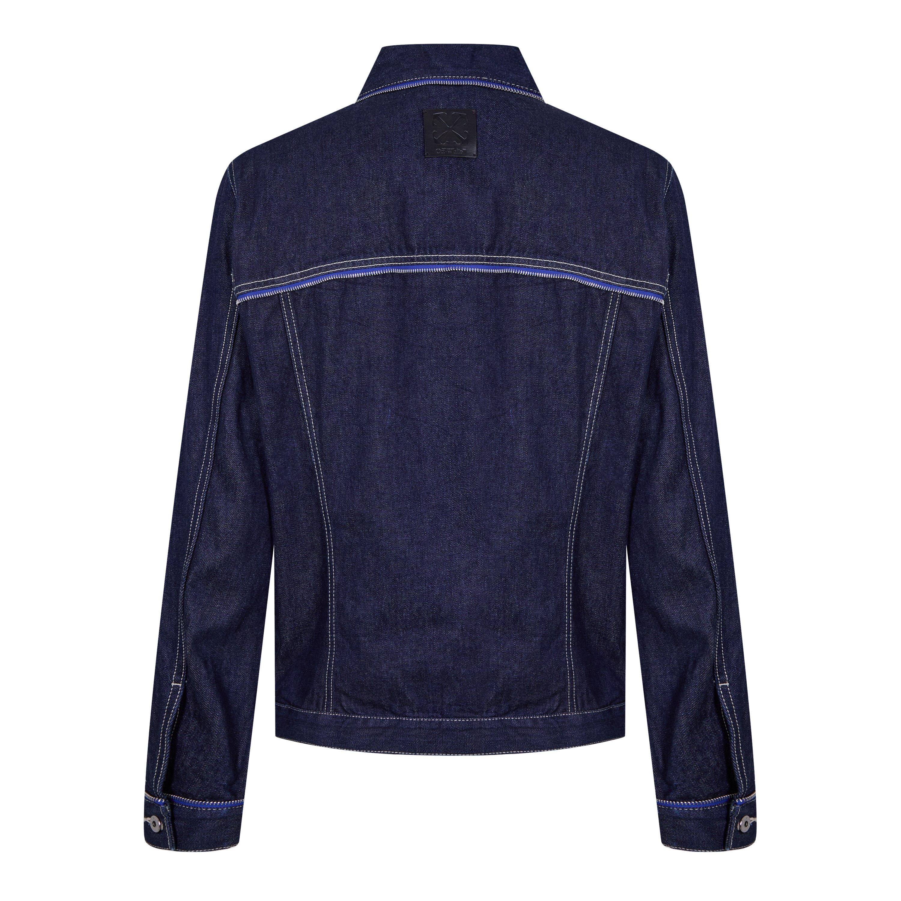 Sierra Leone - Off White - Men's Off-White Zip Embellished Denim Jacket - 2