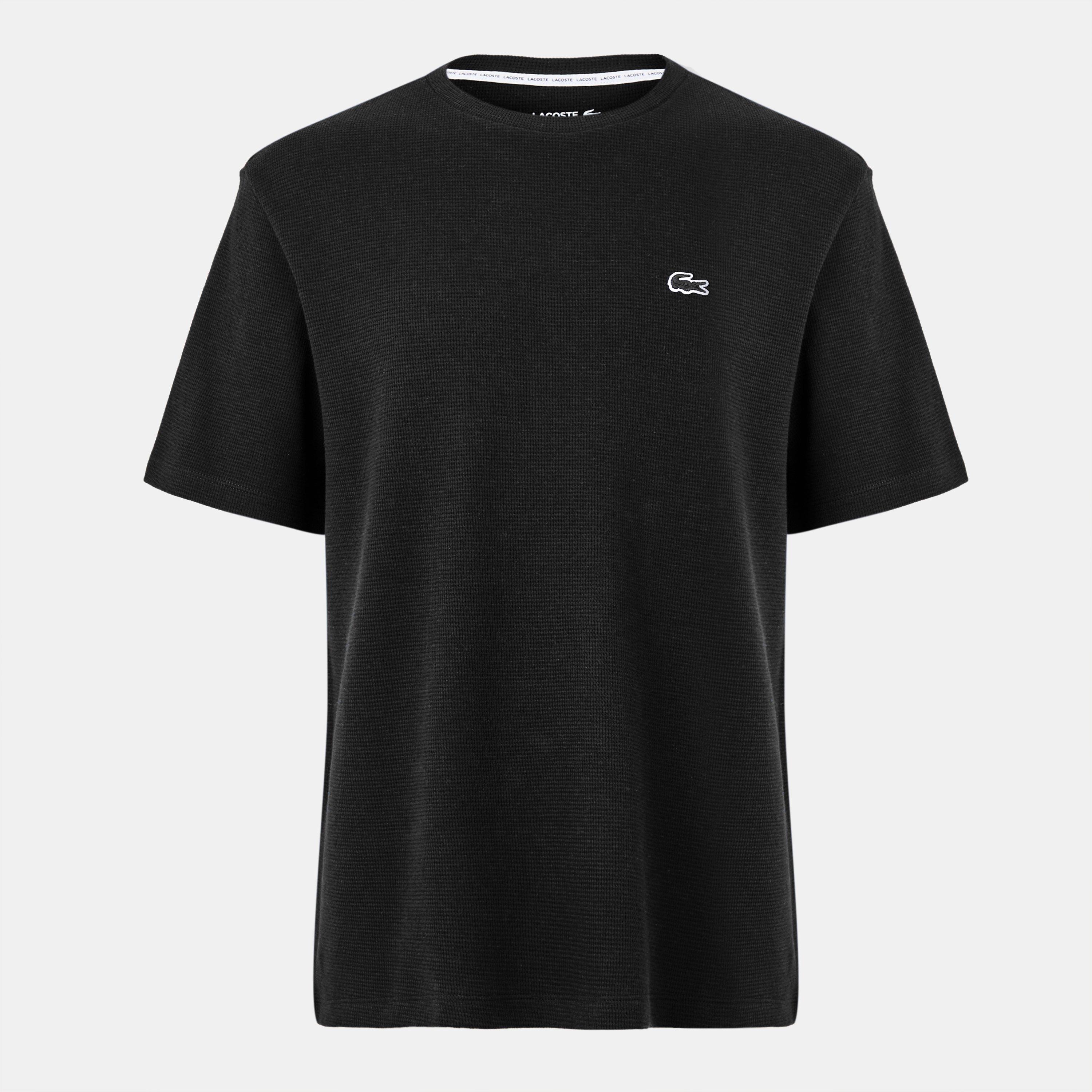 Lacoste Men's Waffle Short Sleeve Pyjama Top - Black 031 - S
