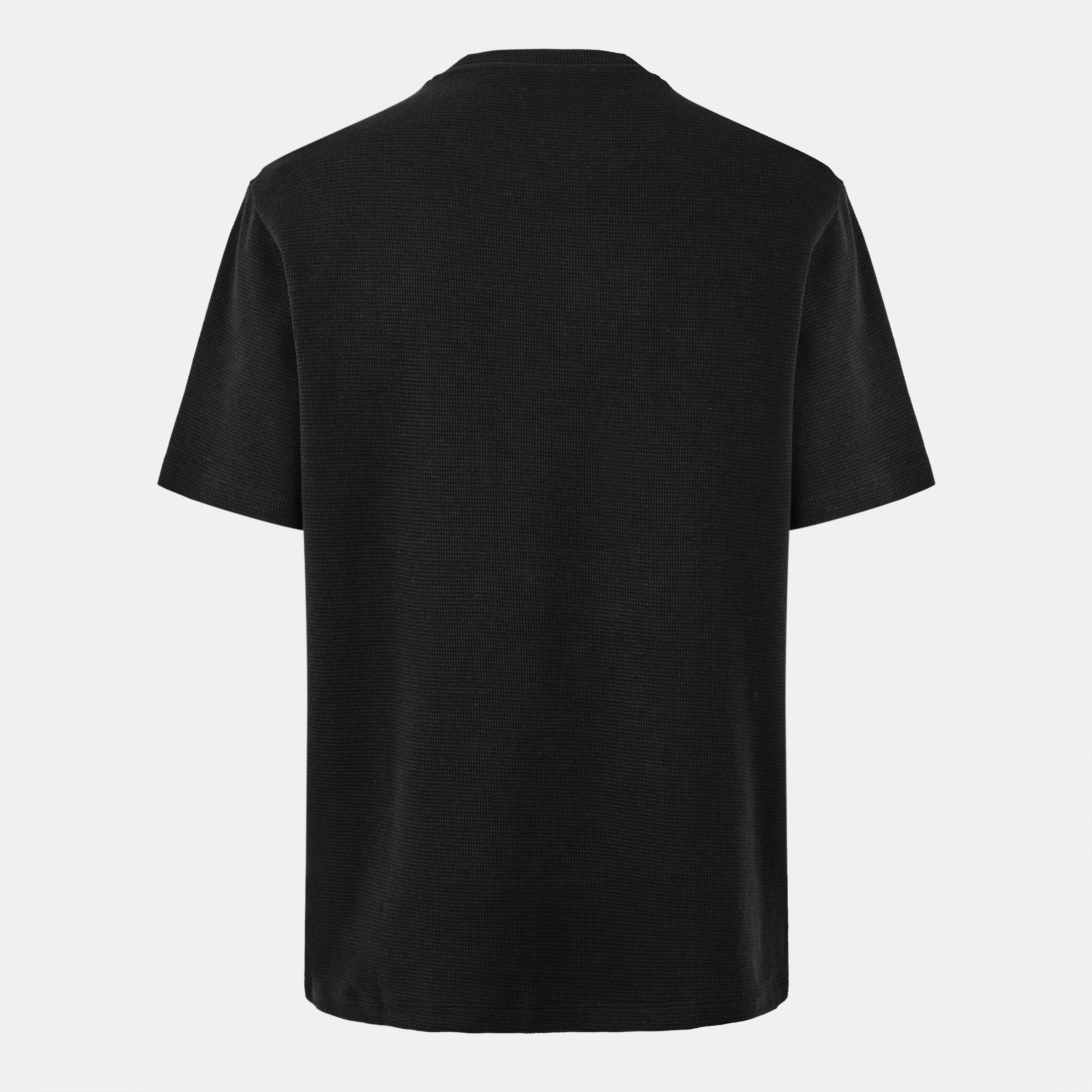 Noir 031 - Lacoste - Men's Waffle Pyjama Shorts Sleeve Top - 2