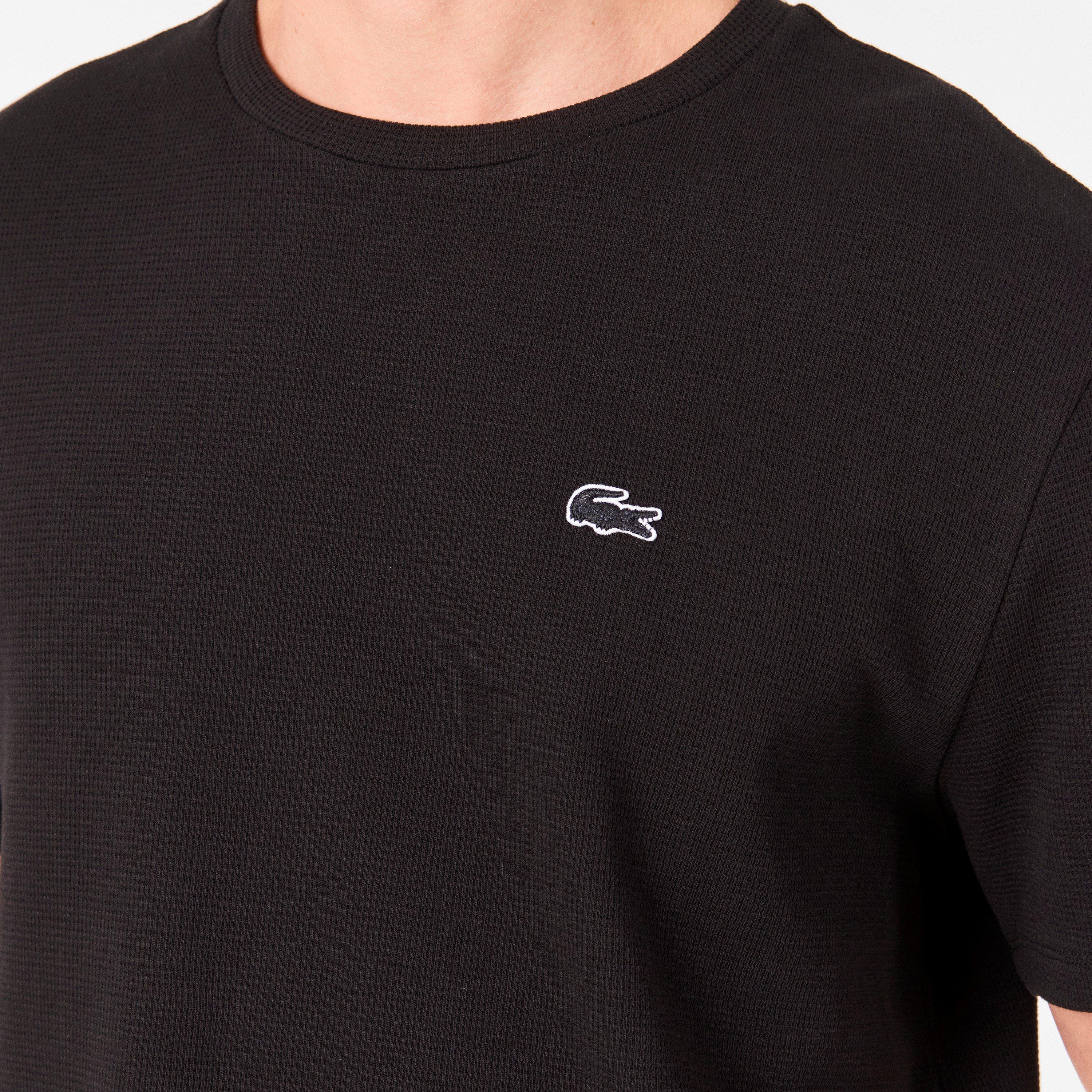 Noir 031 - Lacoste - Men's Waffle Pyjama Shorts Sleeve Top - 5