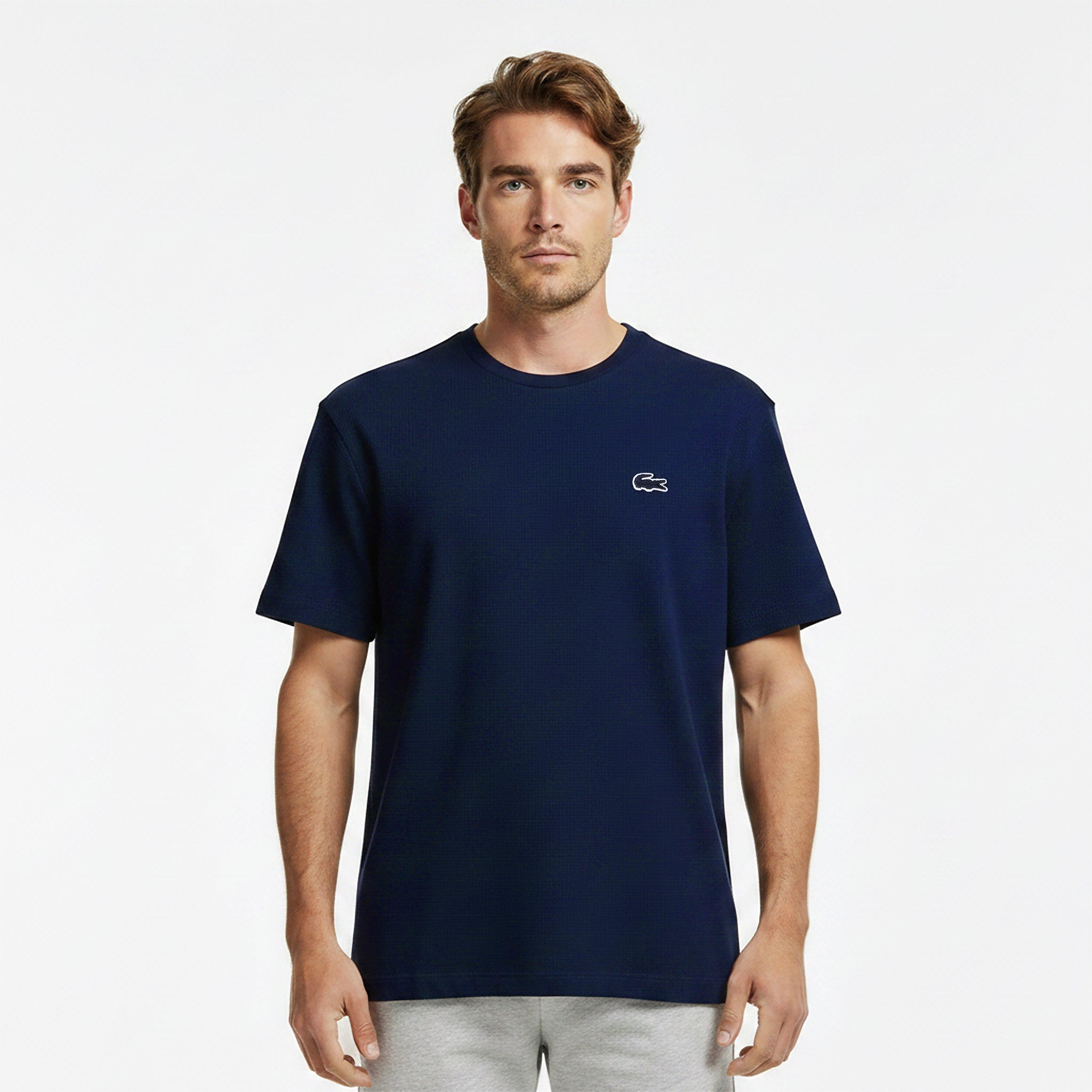 Marine 166 - Lacoste - Men's Waffle Short Sleeve Pyjama Top - 3