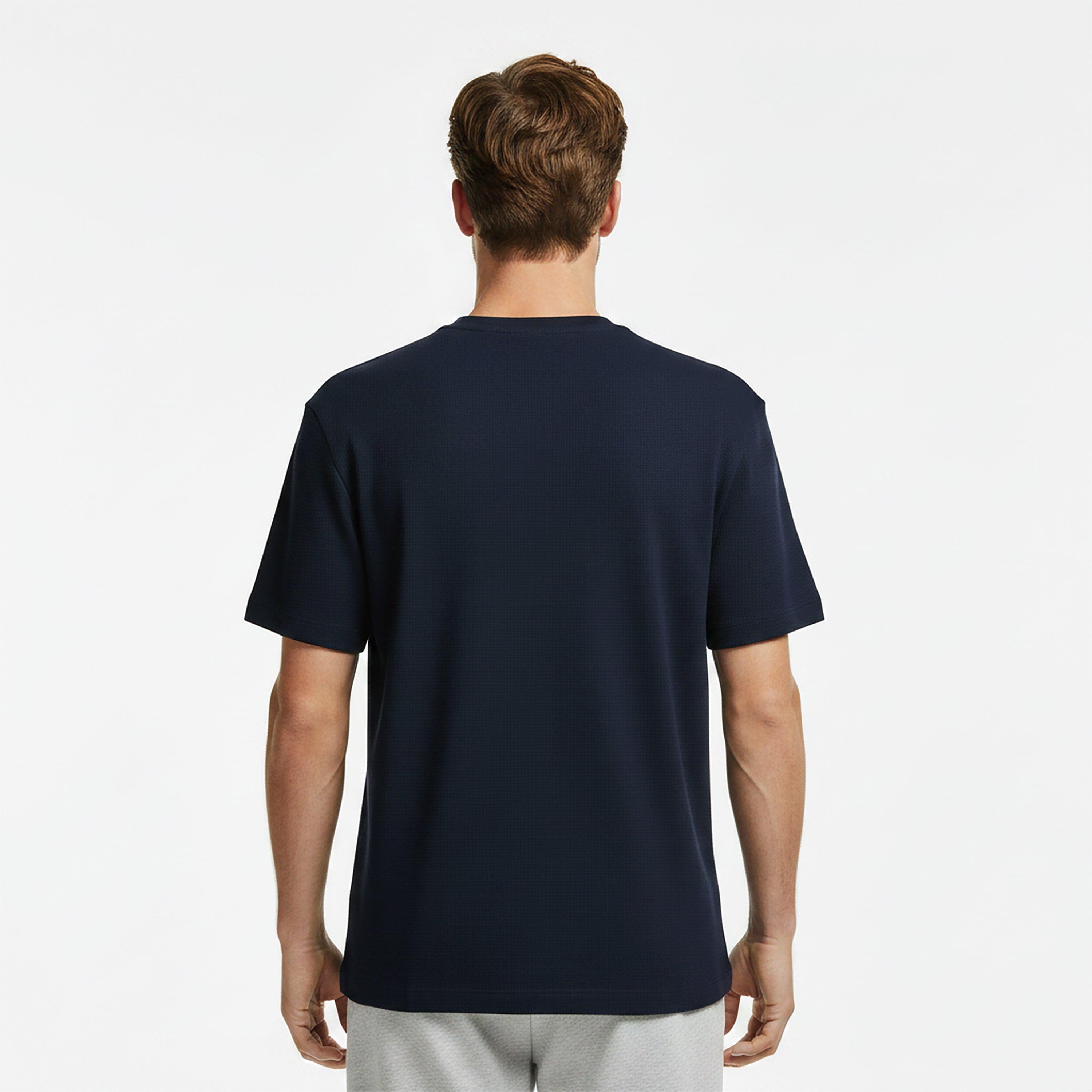 Marine 166 - Lacoste - Men's Waffle Short Sleeve Pyjama Top - 4