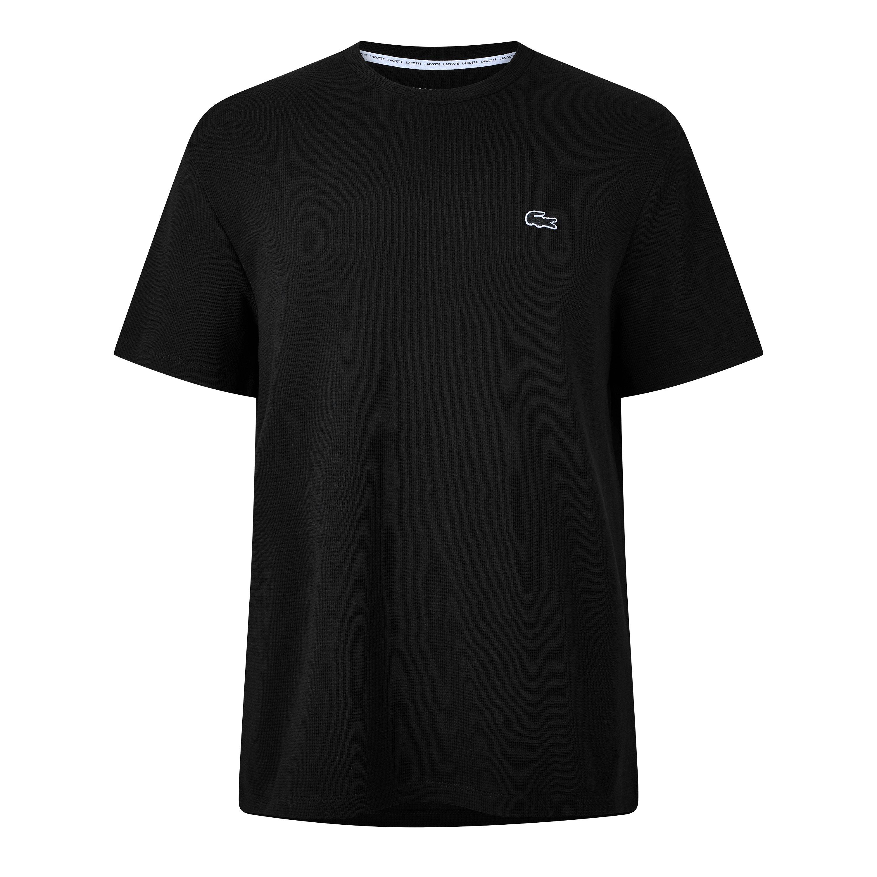 Lacoste Men's Waffle Short Sleeve Pyjama Top - Black 031 - L