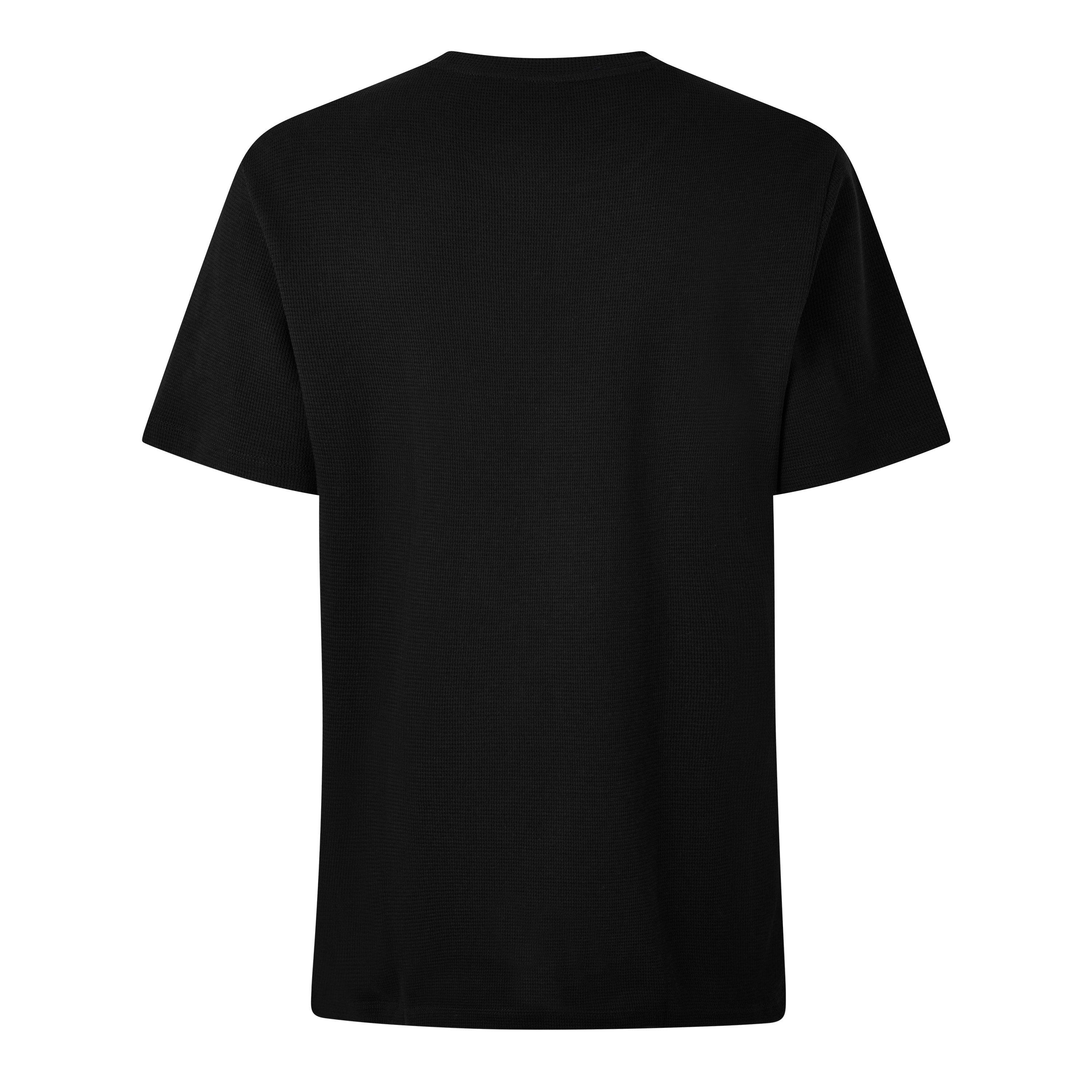 Black 031 - Lacoste - Men's Waffle Short Sleeve Pyjama Top - 2