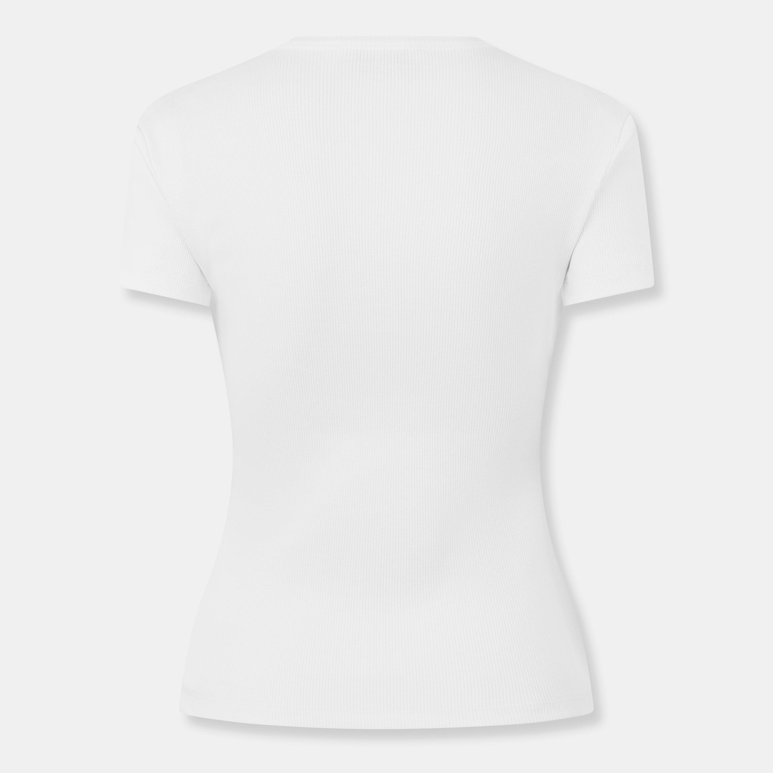 White/Black - Off White - Women's Stamp Rib Baby Tee - 2