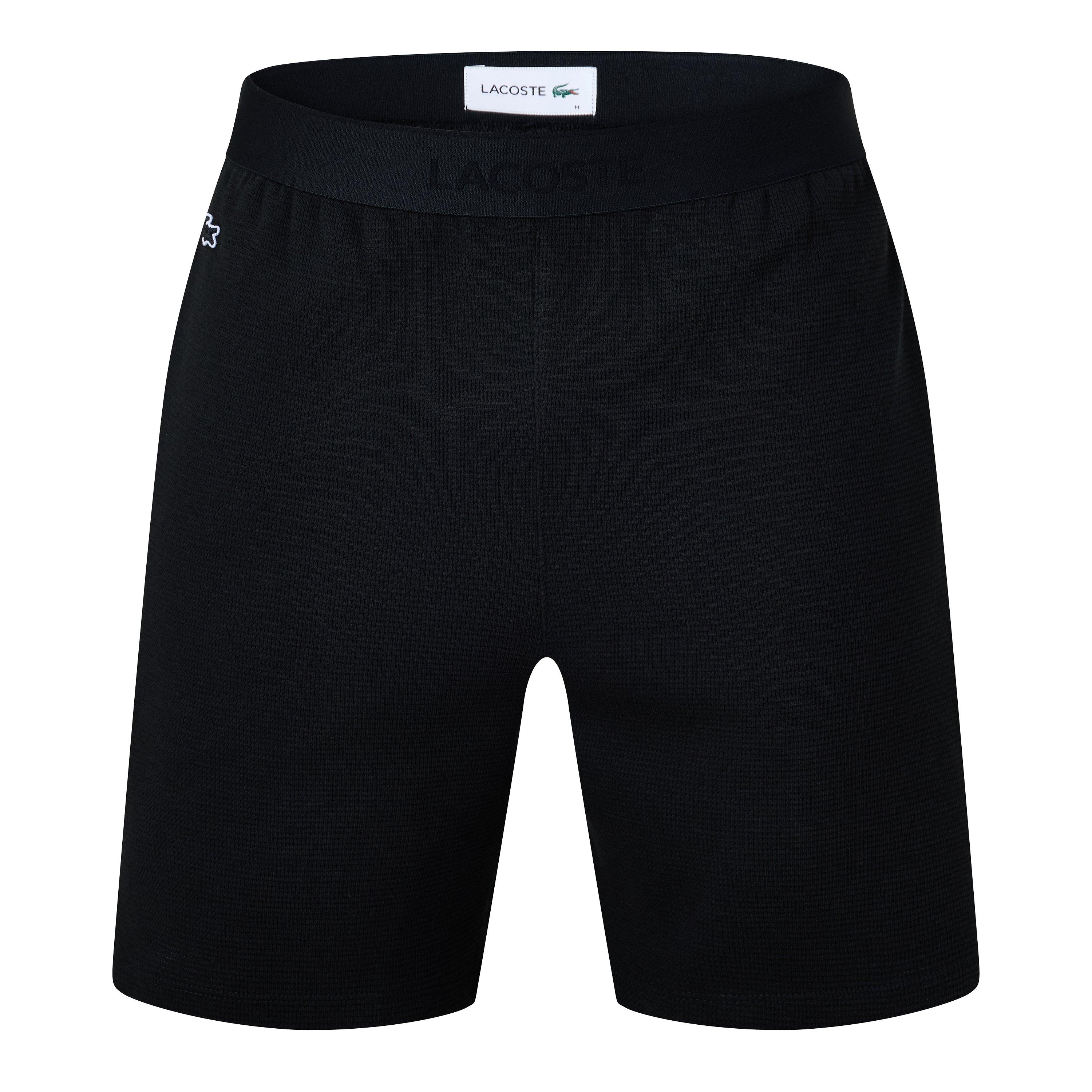 Black 031 - Lacoste - Men's Waffle Pyjama Shorts - 1
