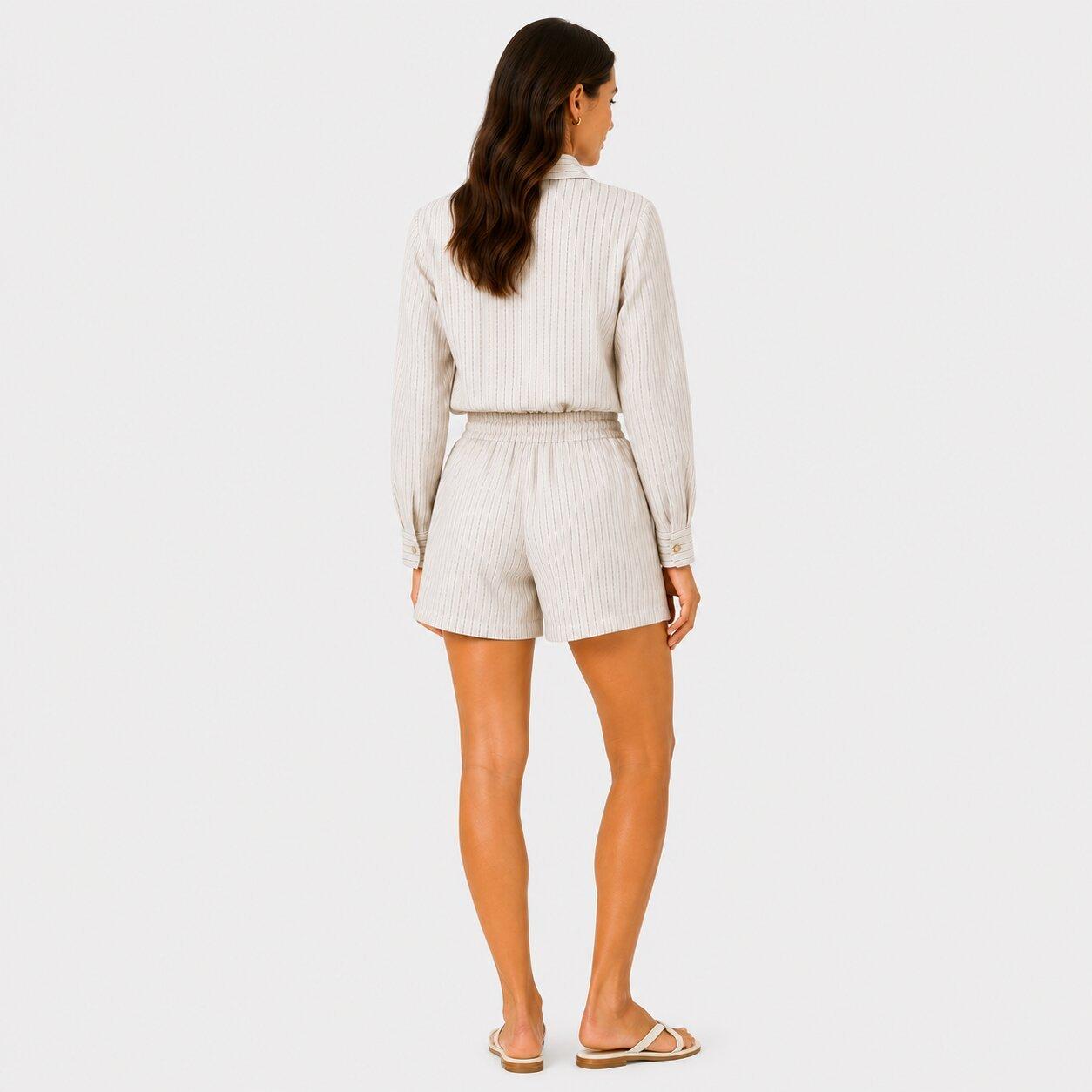 Stone - I Saw It First - Womens Striped Woven Shorts - 2