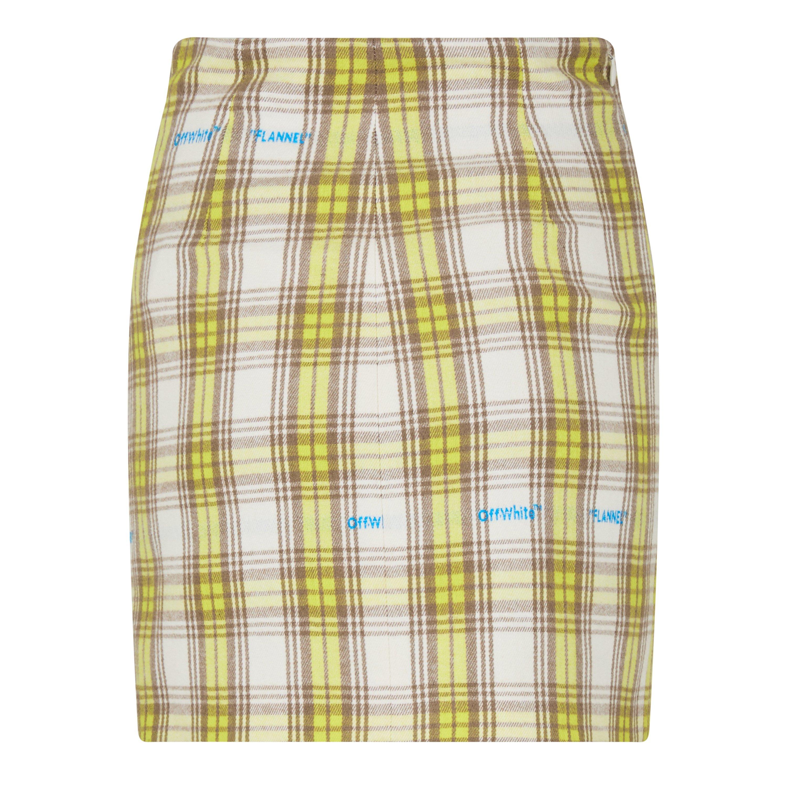 Beige/Yellow - Off White - Women's Cheque Print Mini Skirt - 2
