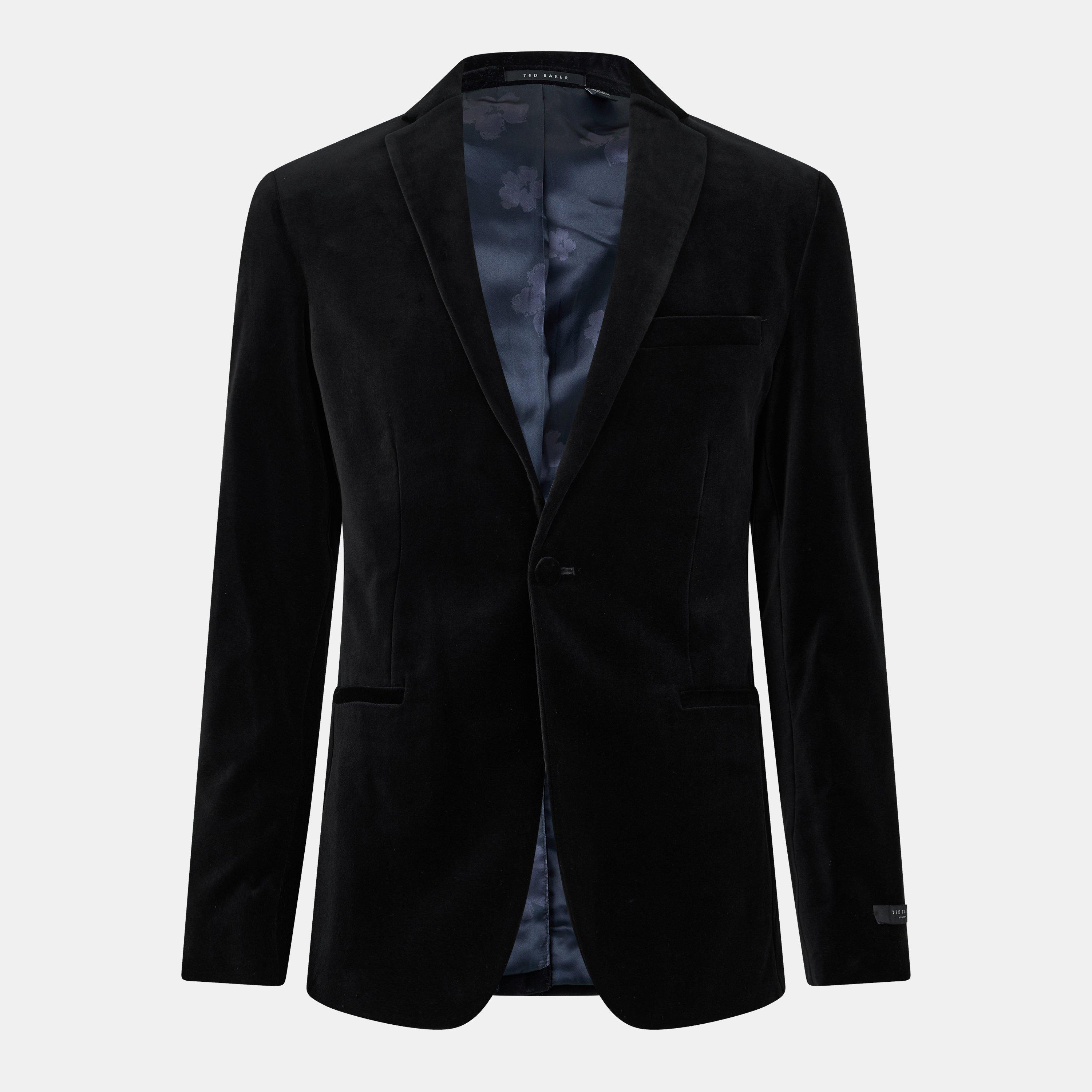 Black - Ted Baker - Men's Velvet Tailored Formal Jacket - 1