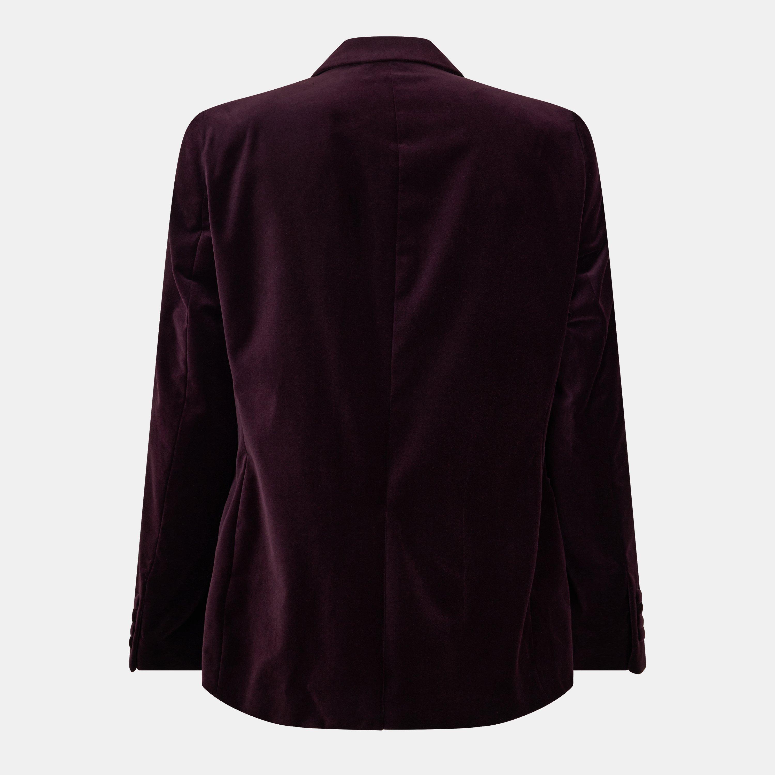 Burgundy - Ted Baker - Men's Velvet Tailored Formal Jacket - 2