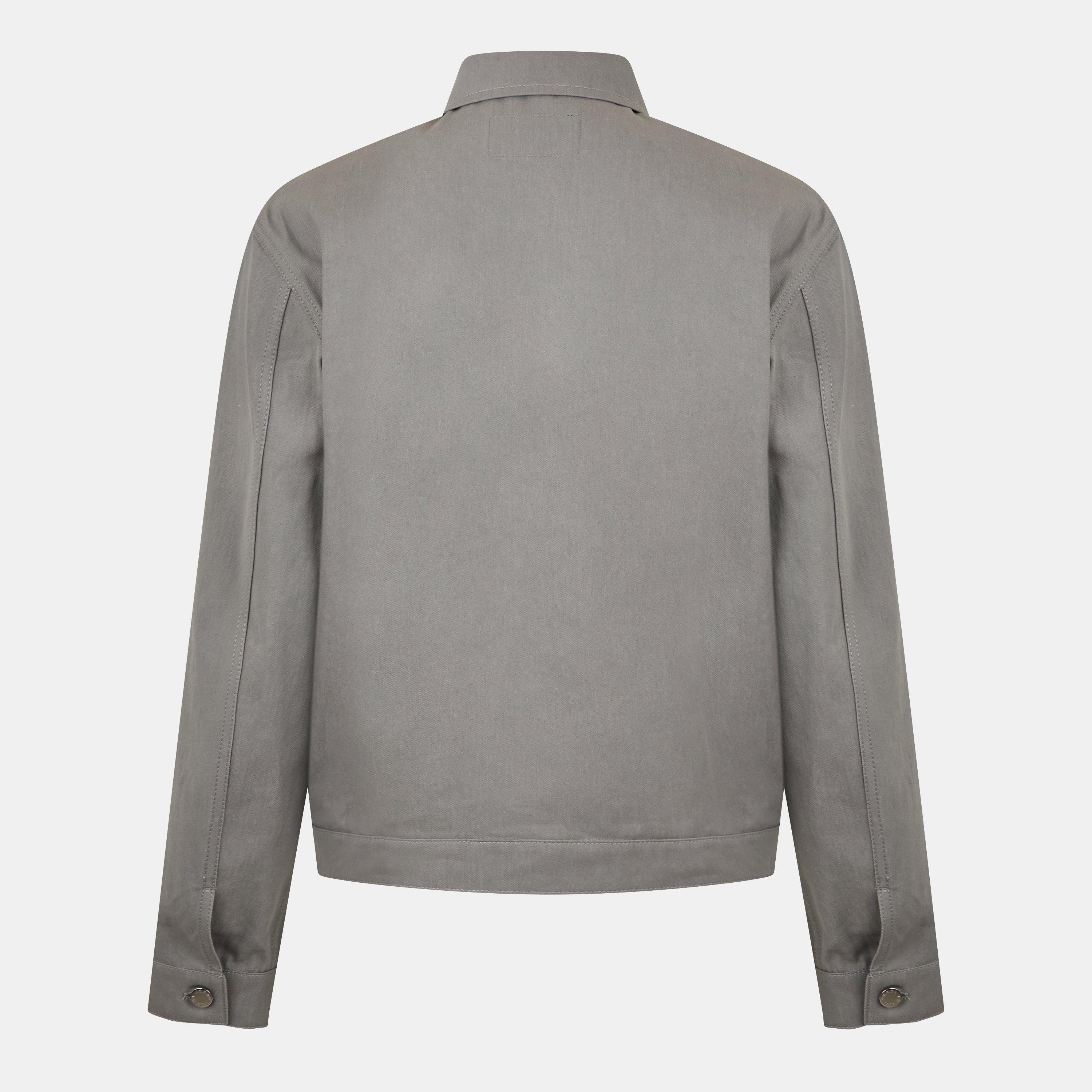 Grey - Prada - Men's Raw Denim Cotton Long Sleeve Zip Denim Jacket - 2