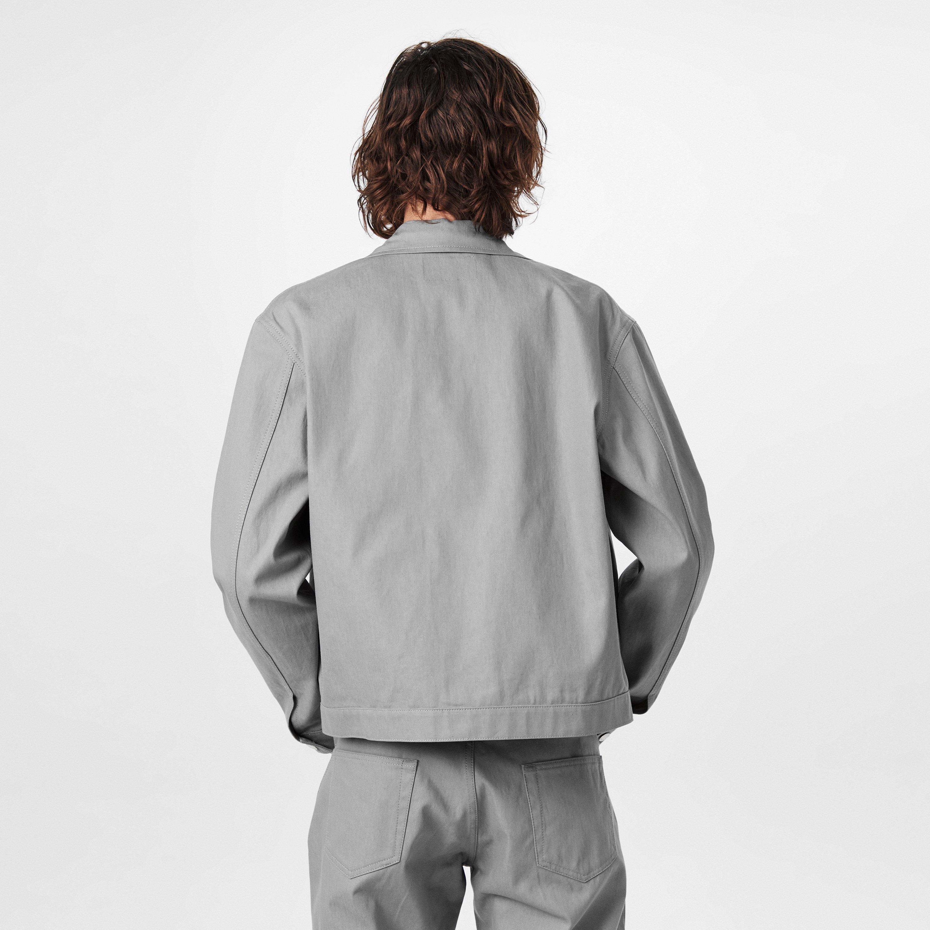 Grey - Prada - Men's Raw Denim Cotton Long Sleeve Zip Denim Jacket - 4