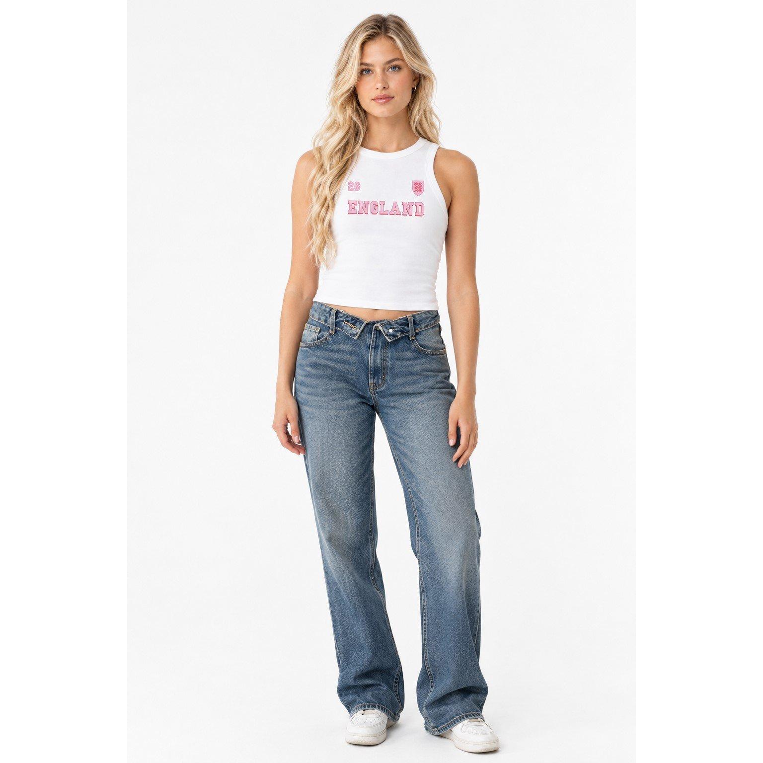 White - AWD - Womens Printed England World Cup Fan Tank Top - 3