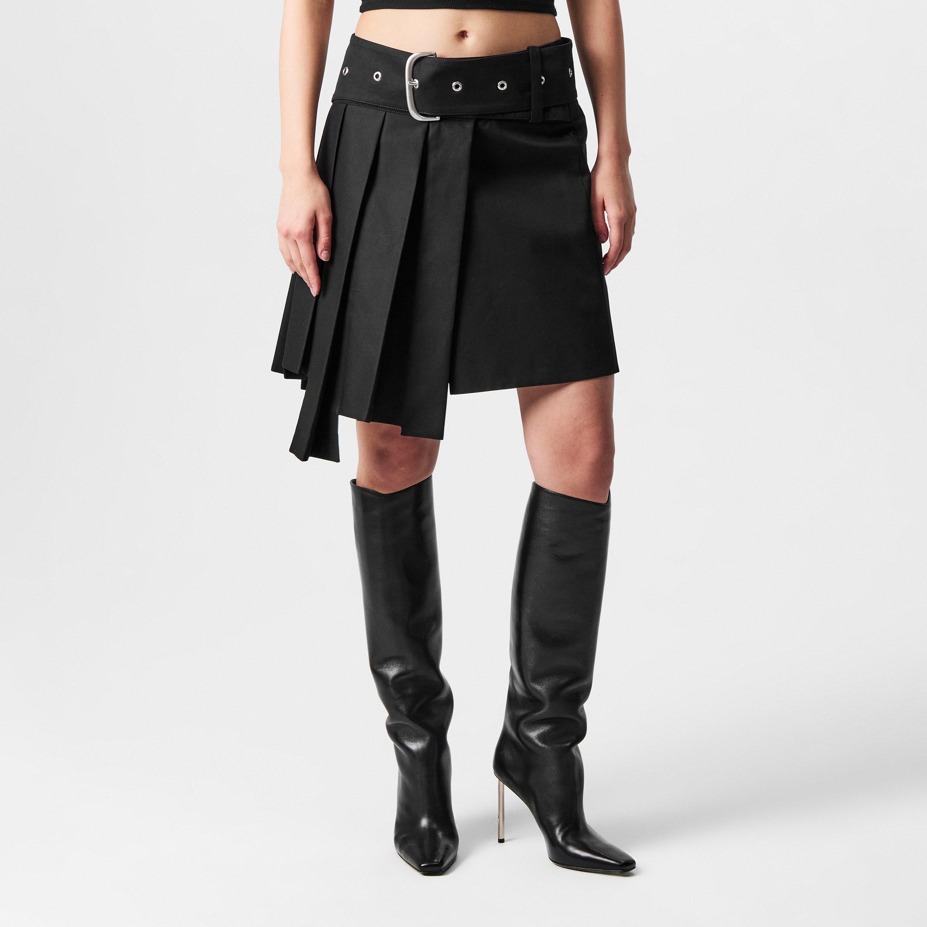 Black - Off White - Women's Mini Skirt - 3